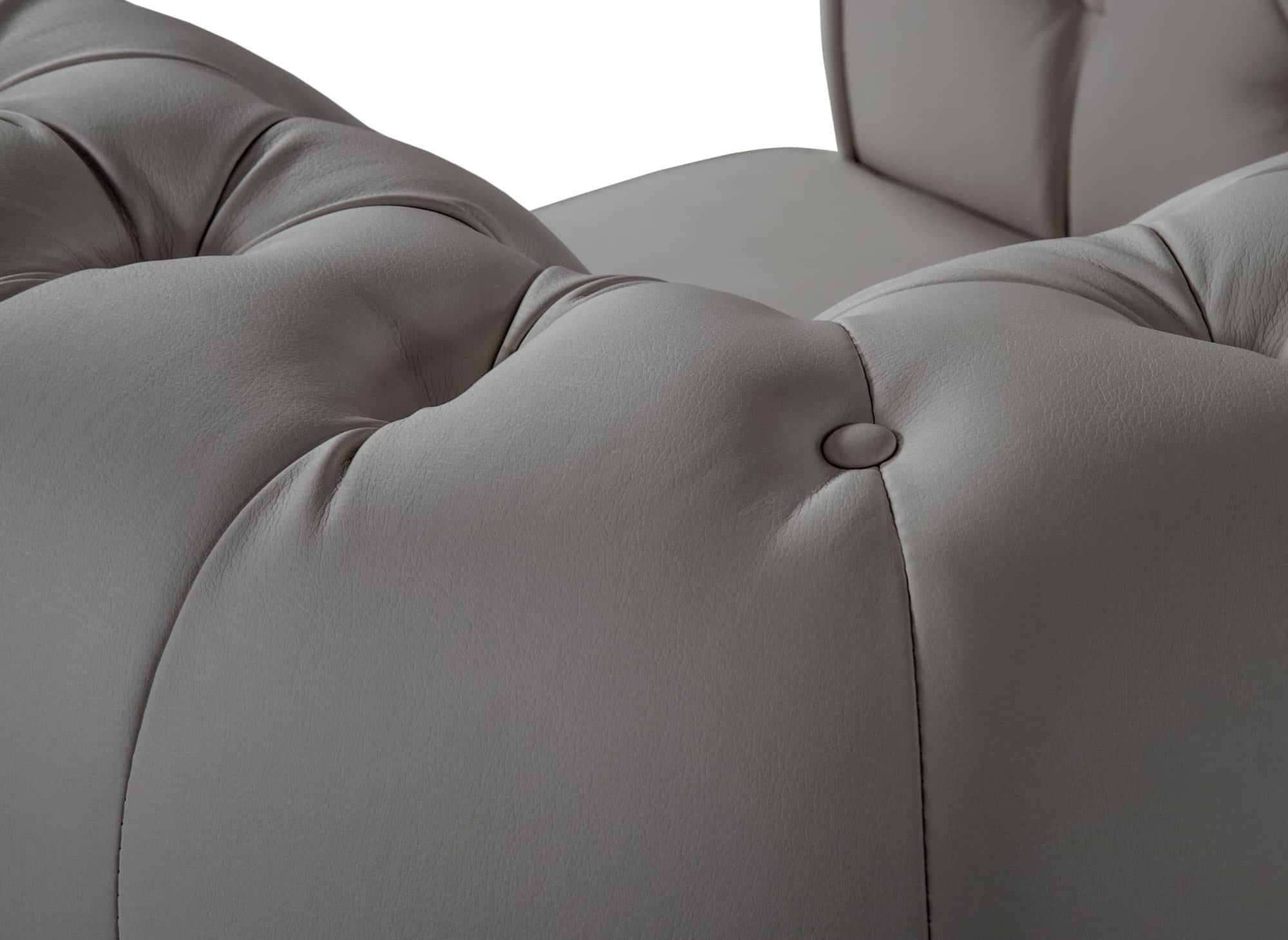 Chesterfield-Sessel aus grauem Kunstleder - WILSTON