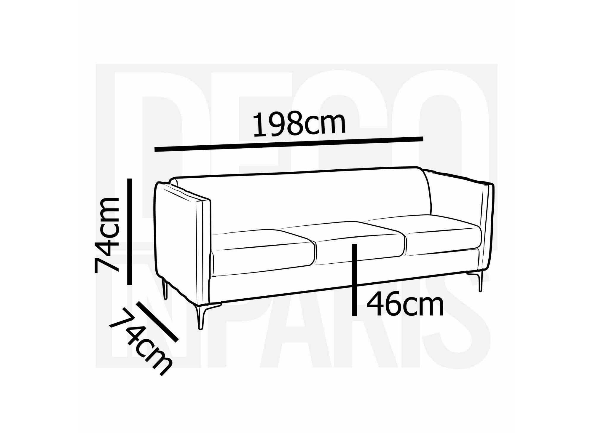 CYNTHIA 3-Sitzer-Sofa aus grauem Samt