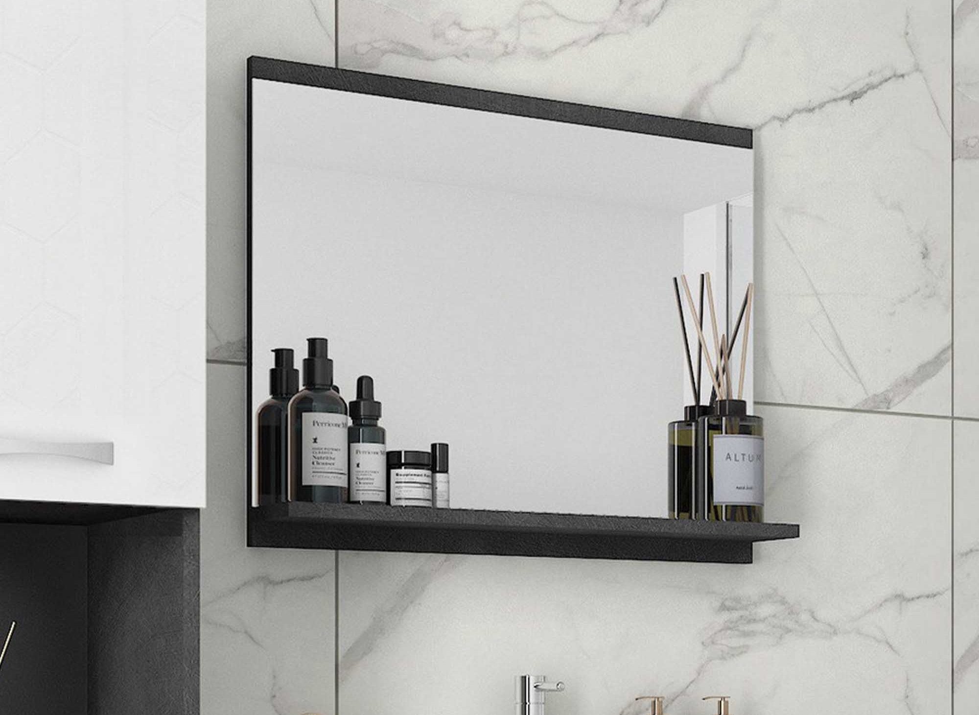 Designer-Badmöbel-Set HARMONY zur Wandmontage - Dunkelgrau und Weiß