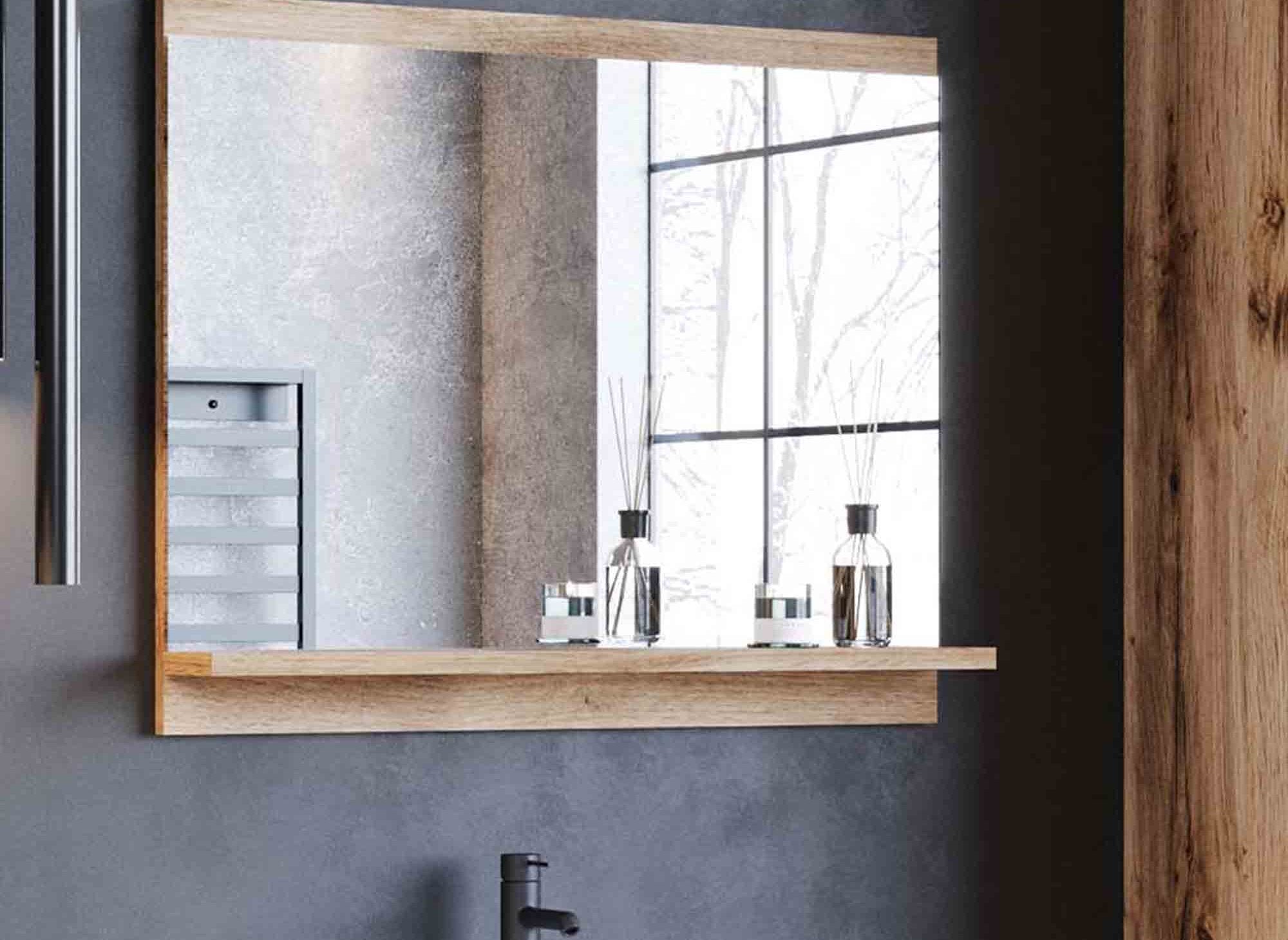 ALBY Designer-Hängemöbel-Set für Badezimmer - Schwarzes gealtertes Holz