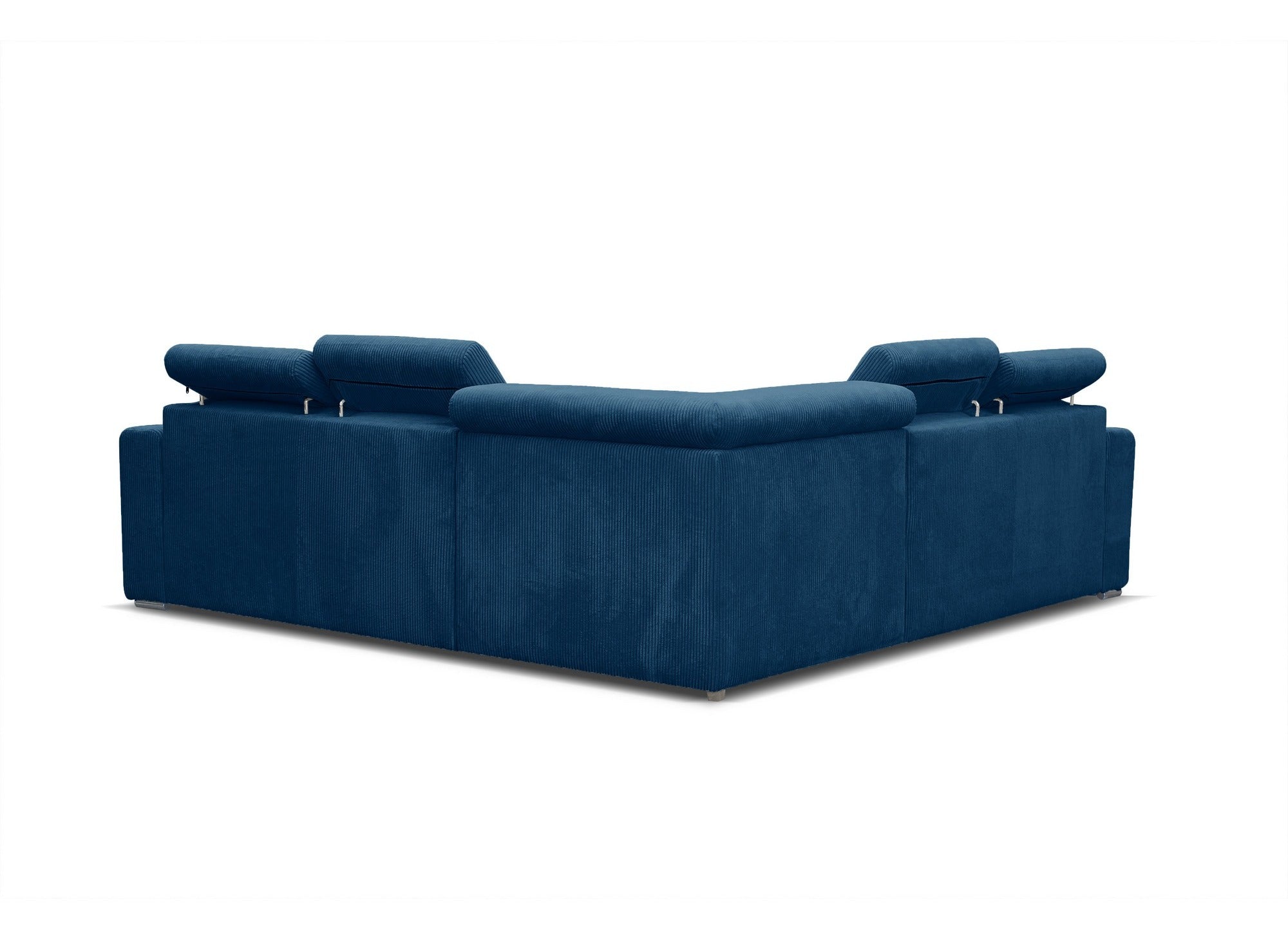 MERYL, umwandelbares und wendbares Ecksofa aus blauem Cord