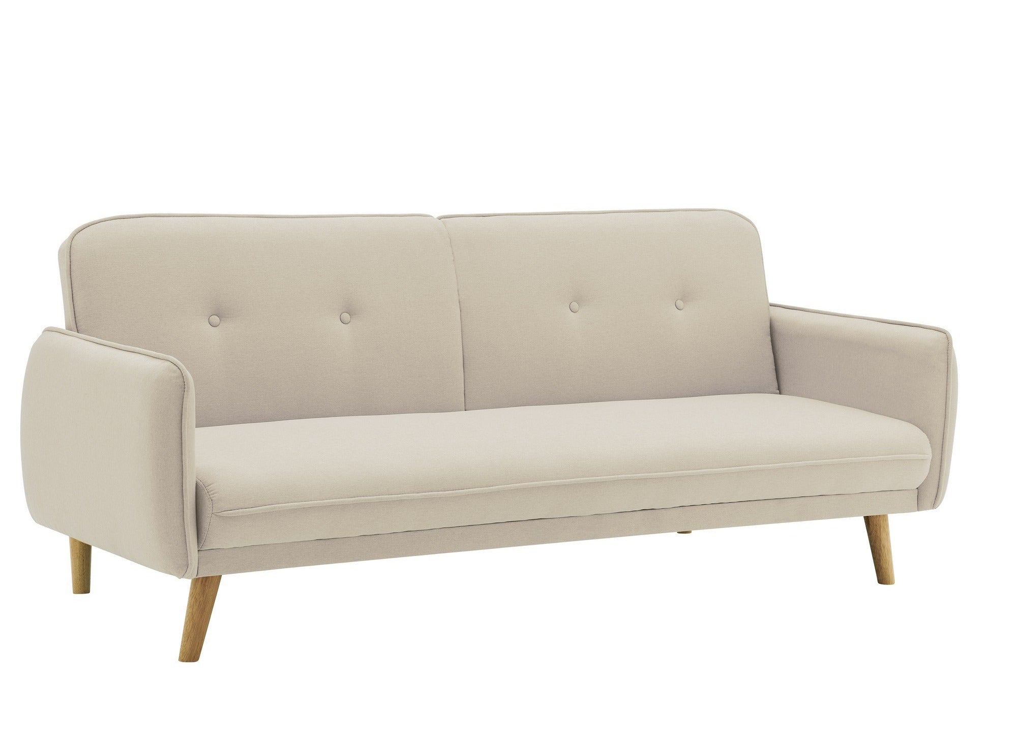 NATAL beiges Stoffschlafsofa mit Holzbeinen