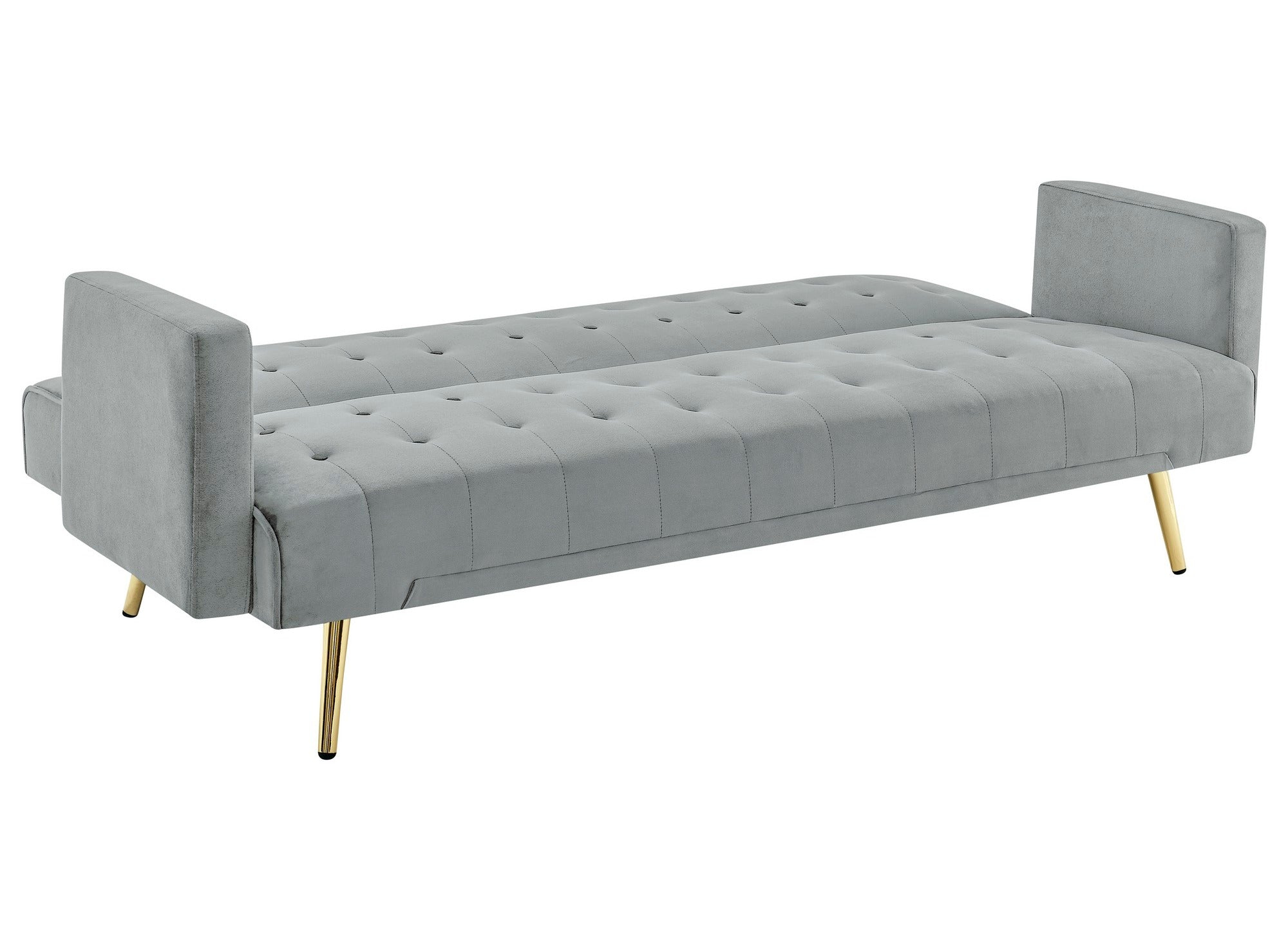 CHICAGO Schlafsofa aus grauem Samt mit goldenen Metallbeinen