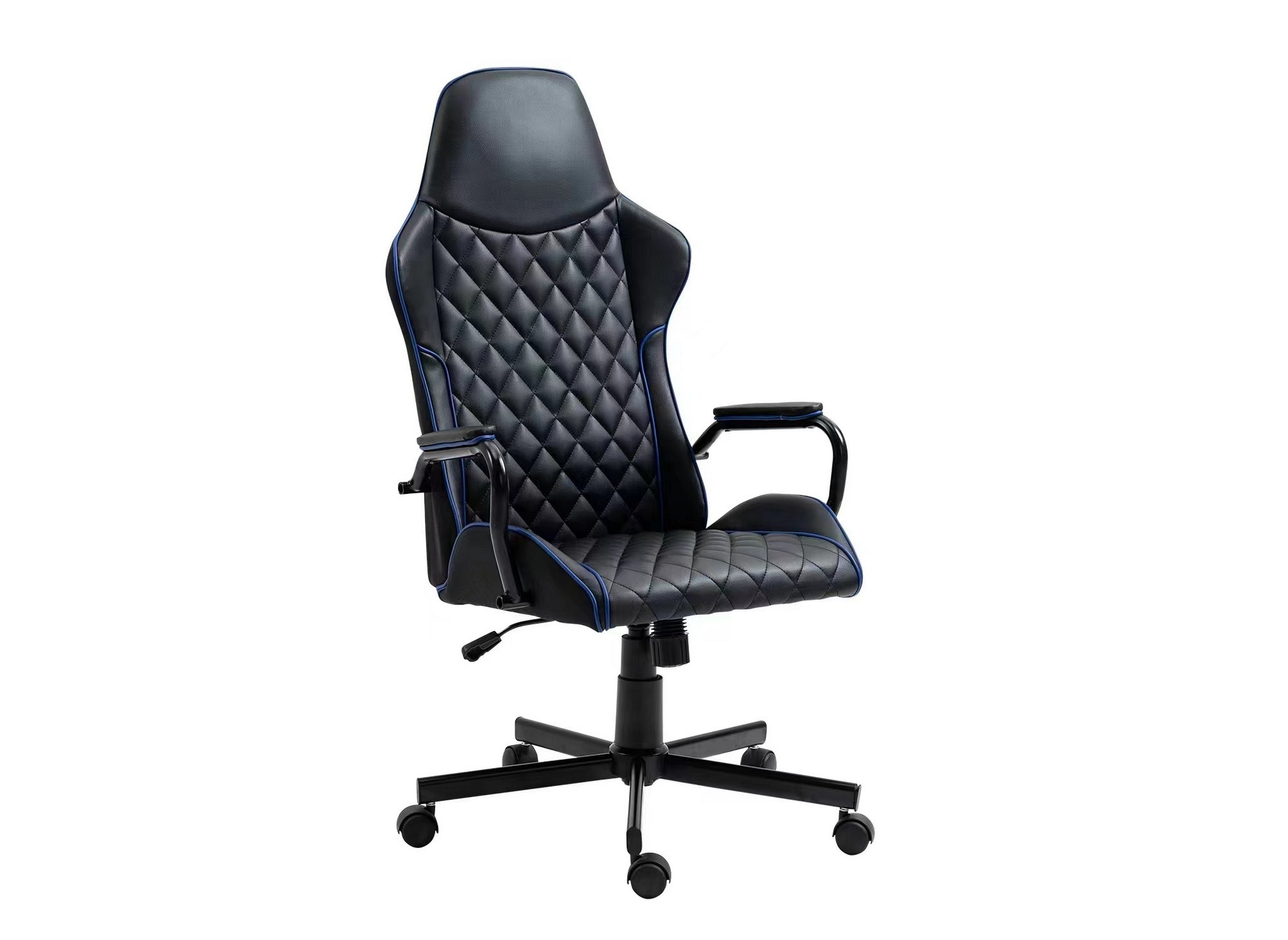 ATOMIC Bürostuhl aus schwarz-blauem Kunstleder