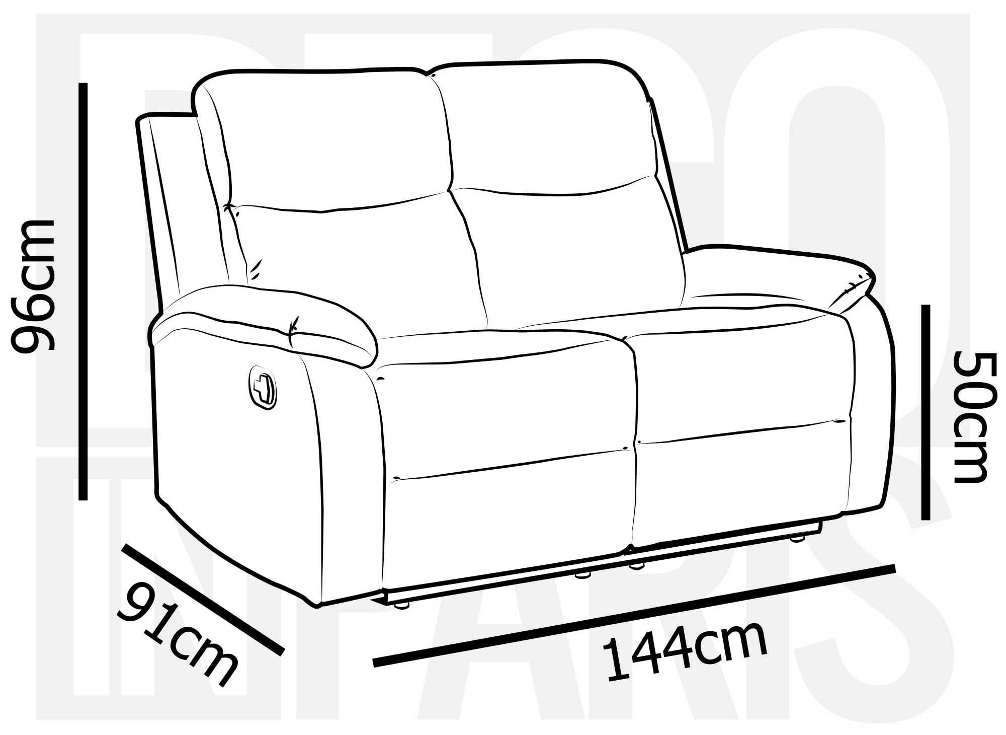 JACOB 2-Sitzer-Relaxsofa in schwarzem Kunstledereffekt
