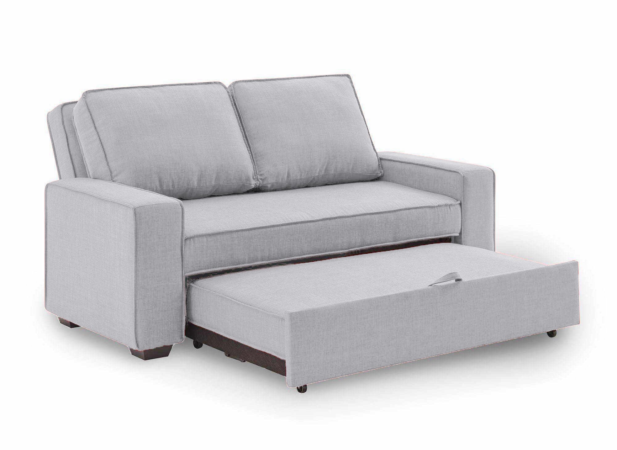 JAMES 3-Sitzer-Schlafsofa aus hellgrauem Stoff