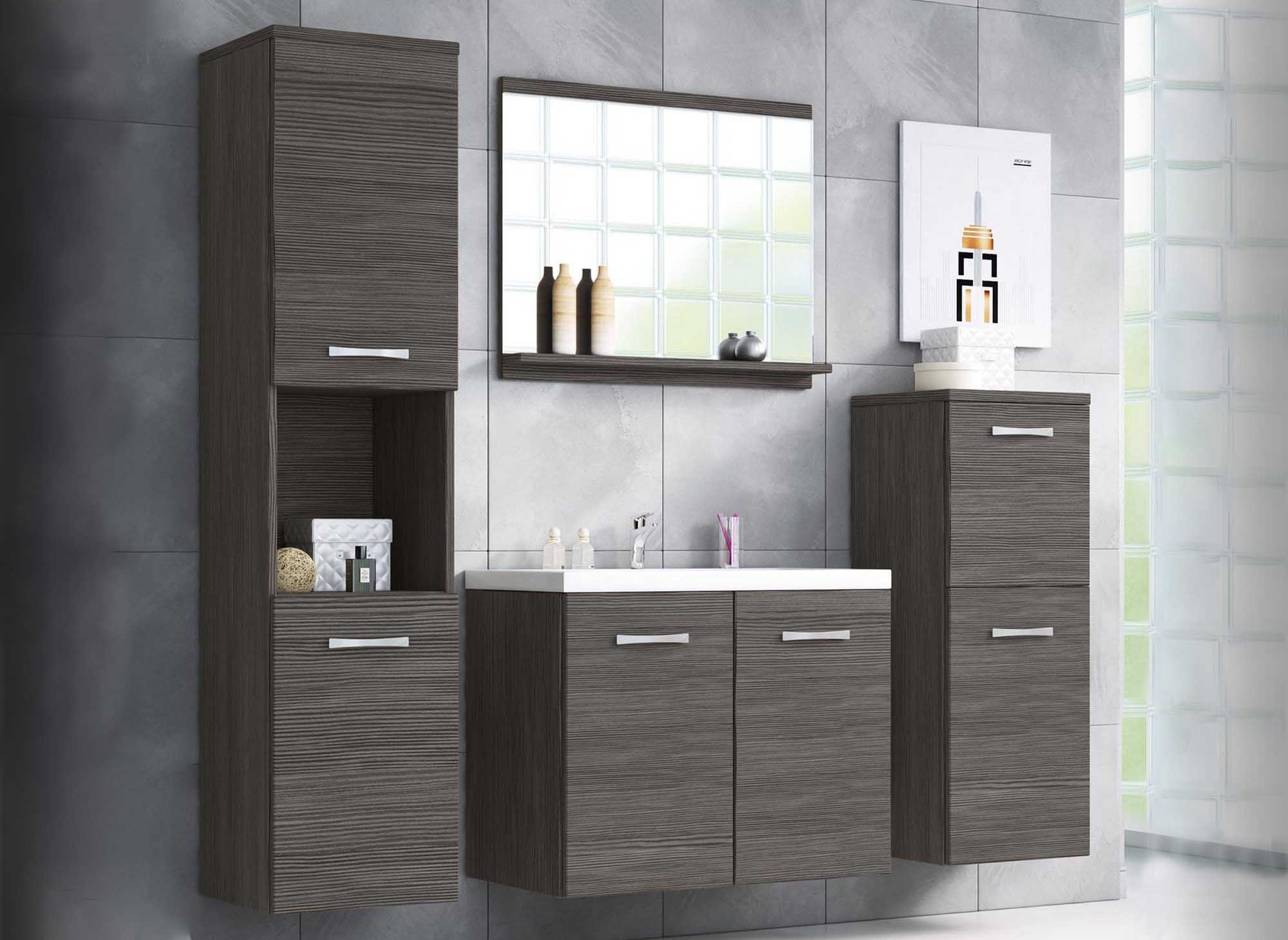 Designer-Hängemöbel-Set für Badezimmer - Wengé ALBY
