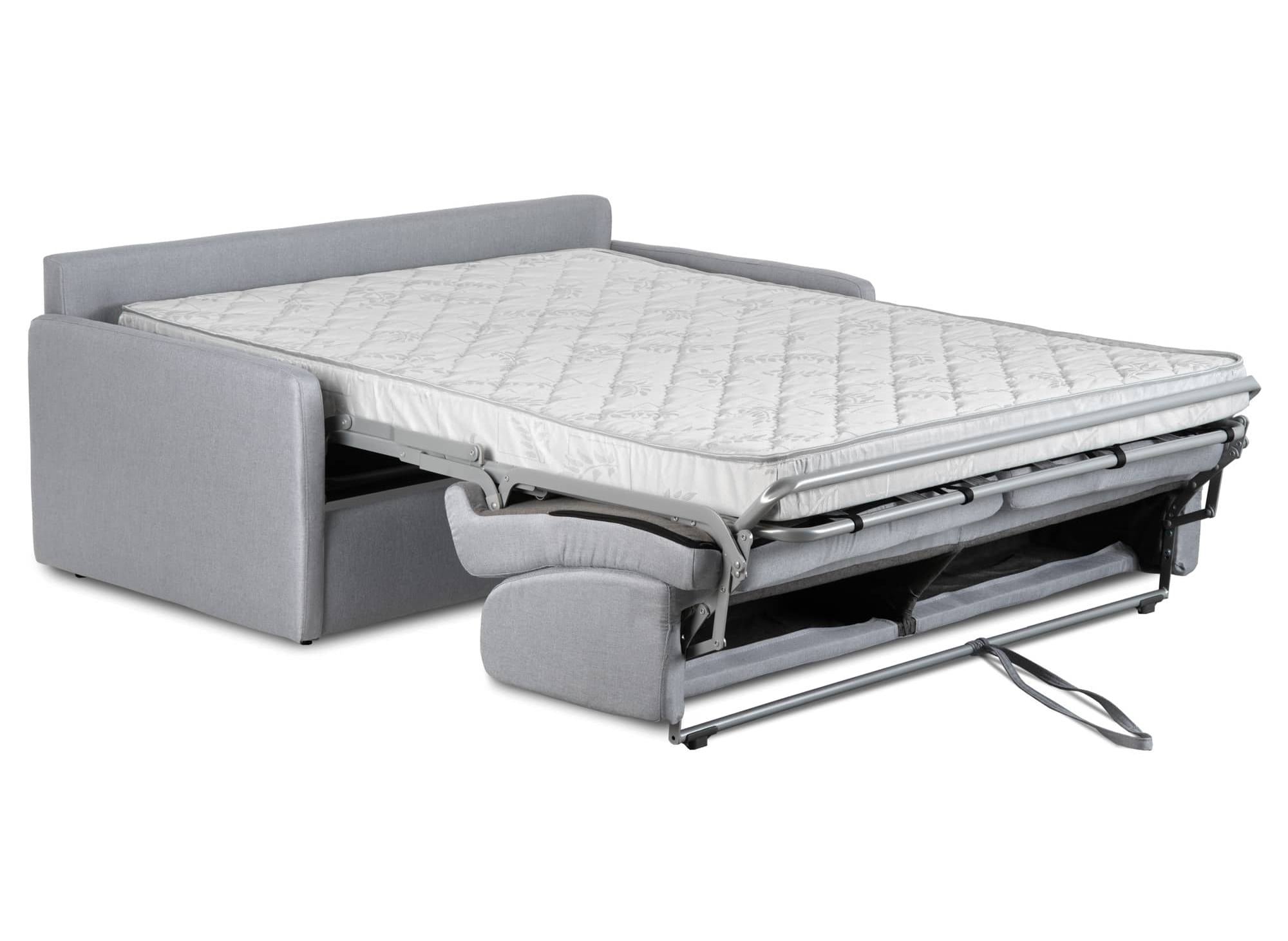 LOUNA SLIM 3-Sitzer-Schlafsofa aus grauem Stoff mit Expressöffnung