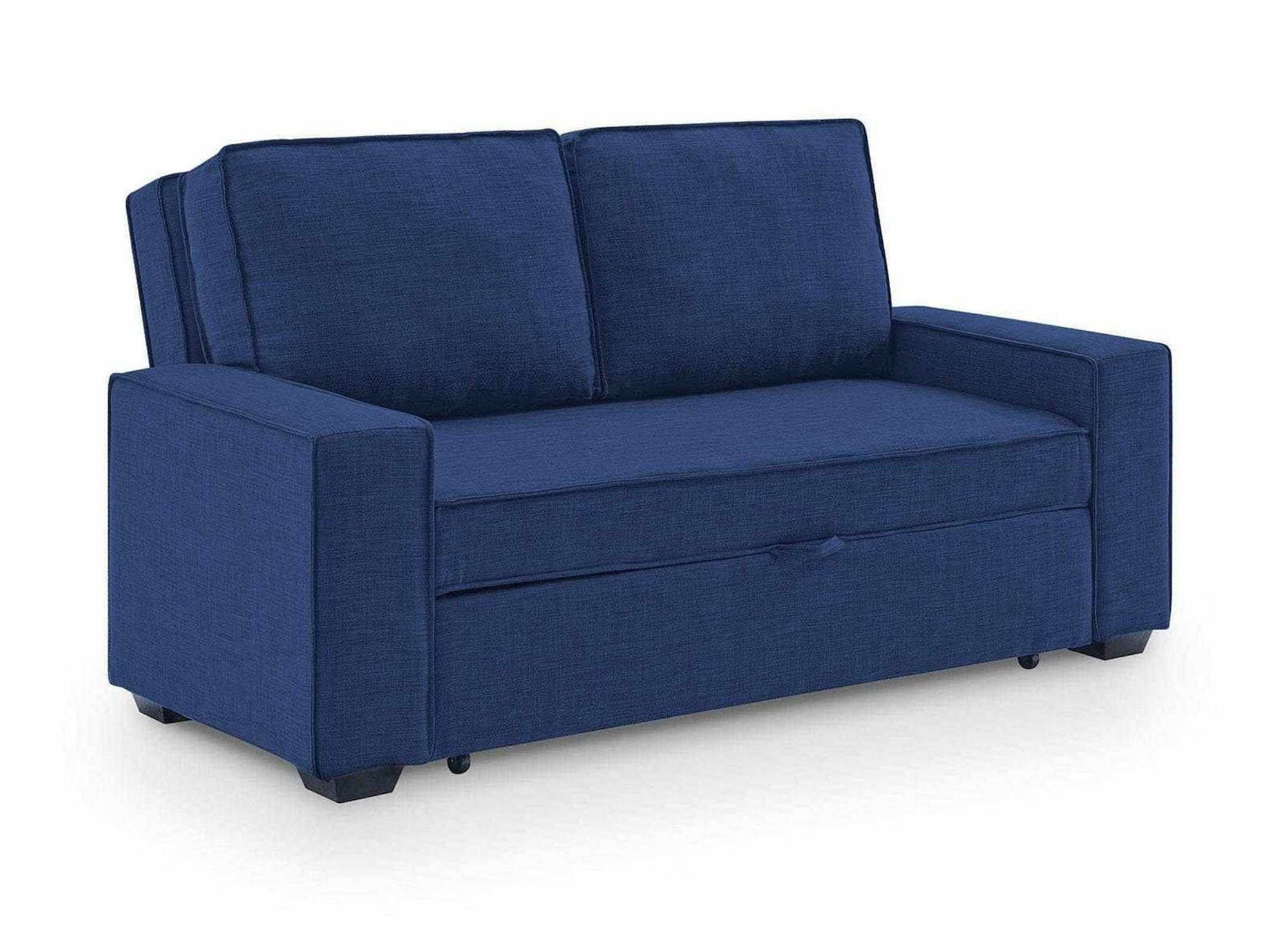 JAMES 3-Sitzer-Schlafsofa aus blauem Stoff