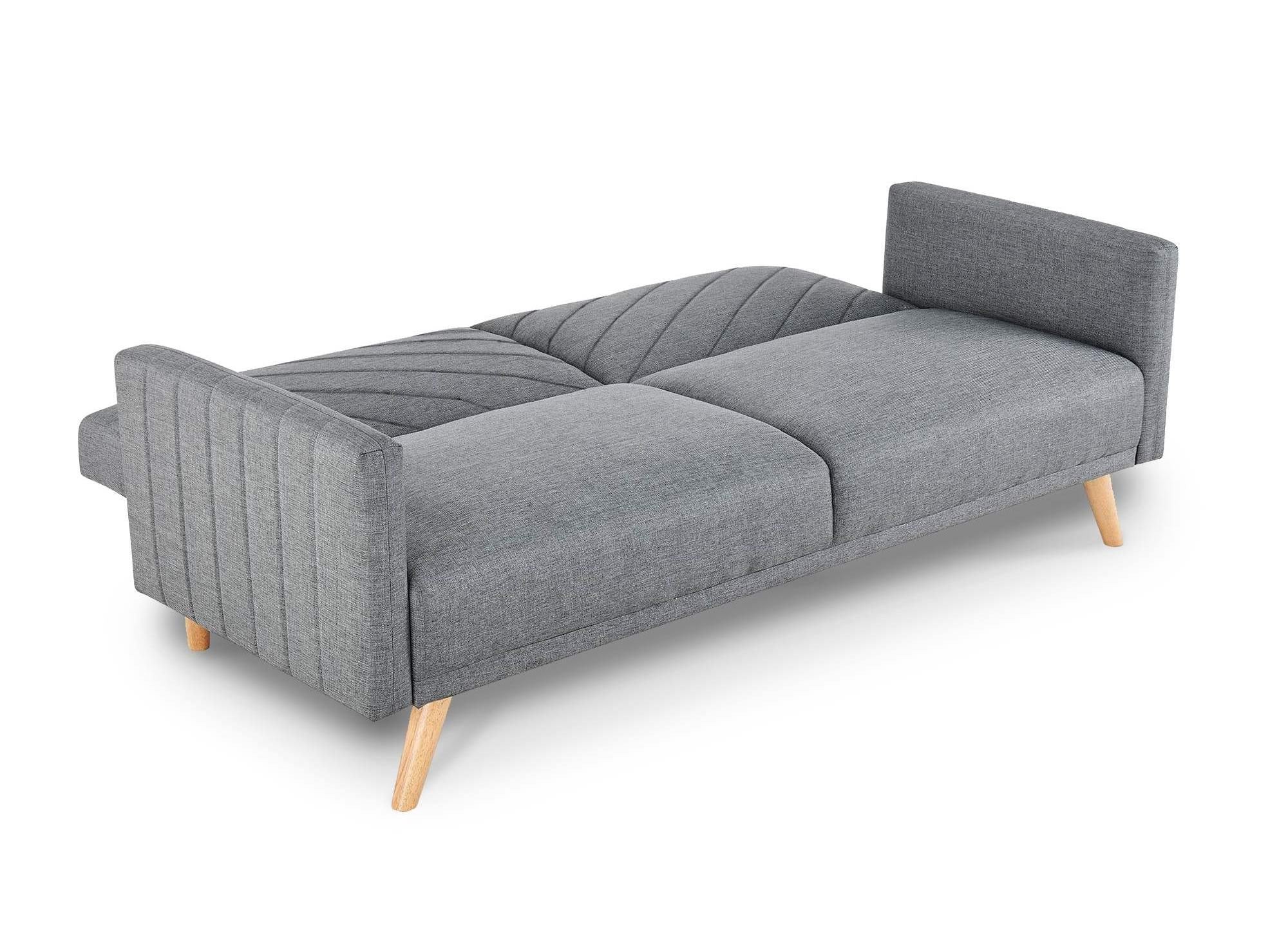 BALDER Skandinavisches umwandelbares 3-Sitzer-Sofa aus grauem Stoff