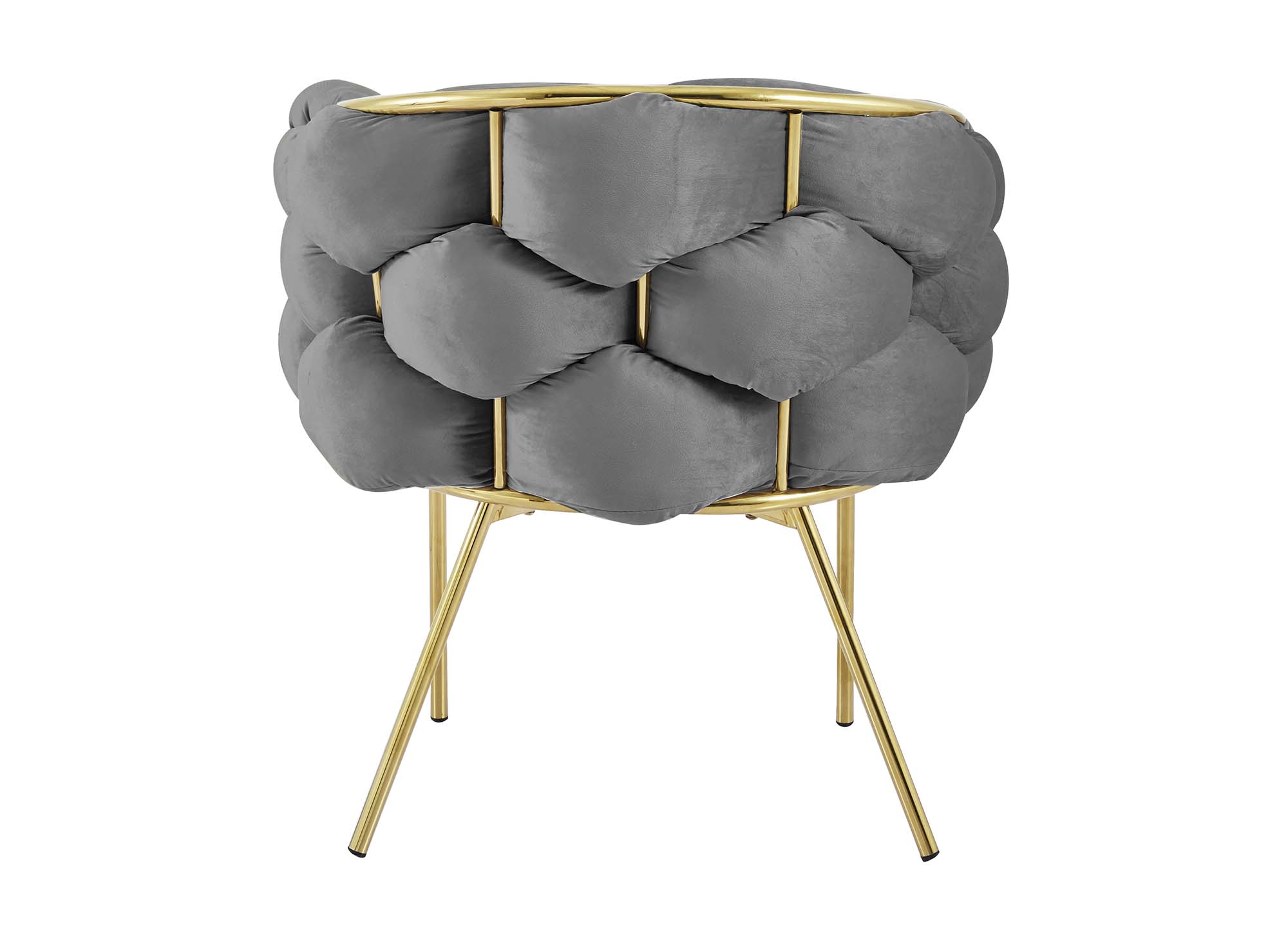 2er-Set graue Samtstühle mit goldenen Metallbeinen CHARLOTTE