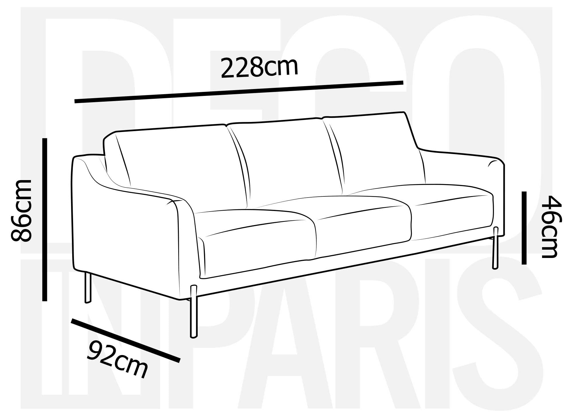 CELINE 3-Sitzer-Sofa aus grauem Samt