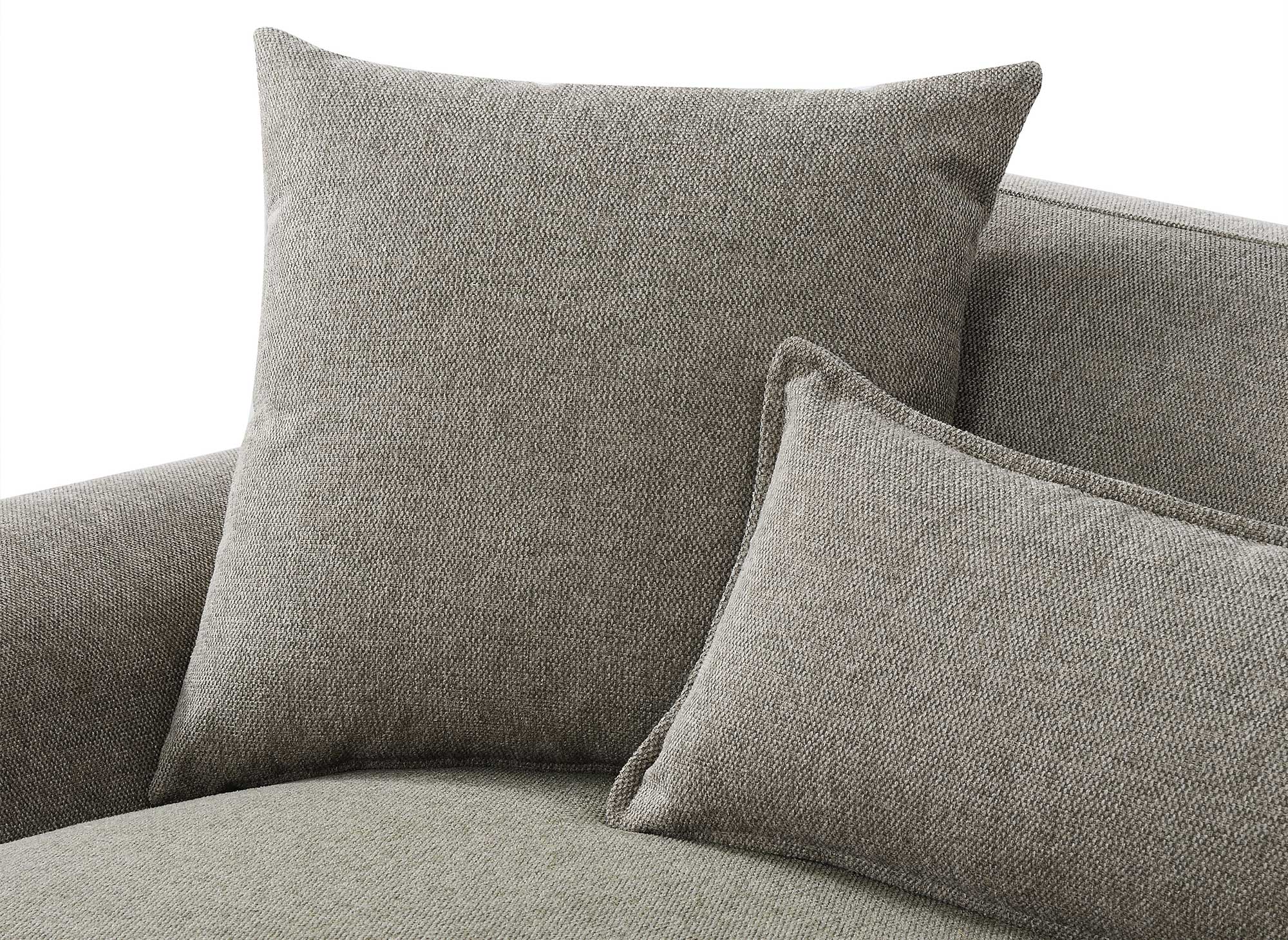 Skandinavisches Ecksofa mit Chaiselongue in Taupe-Stoff KAROLINA - Linke Ecke