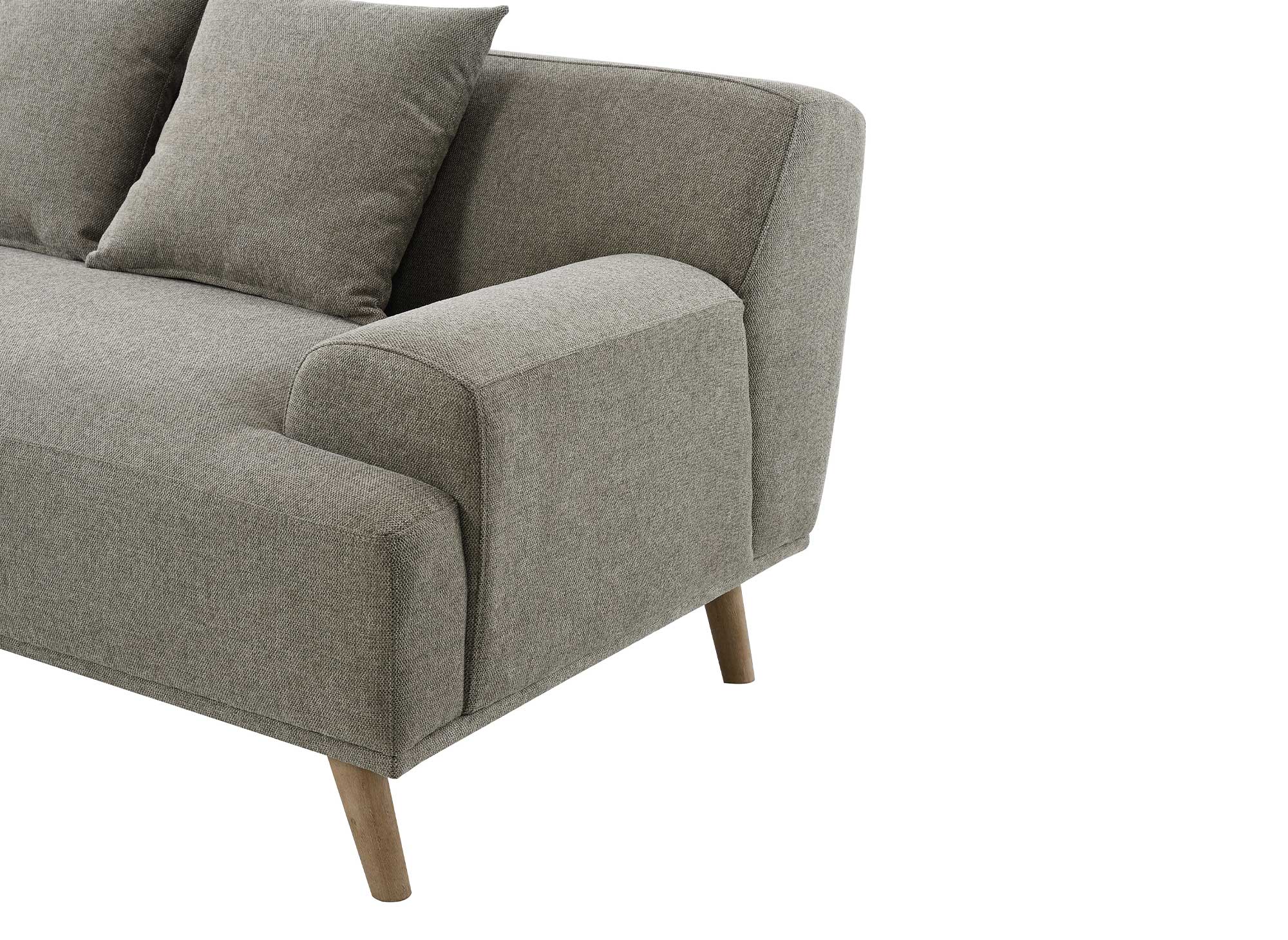 Skandinavisches Ecksofa mit Chaiselongue in Taupe-Stoff KAROLINA - Linke Ecke