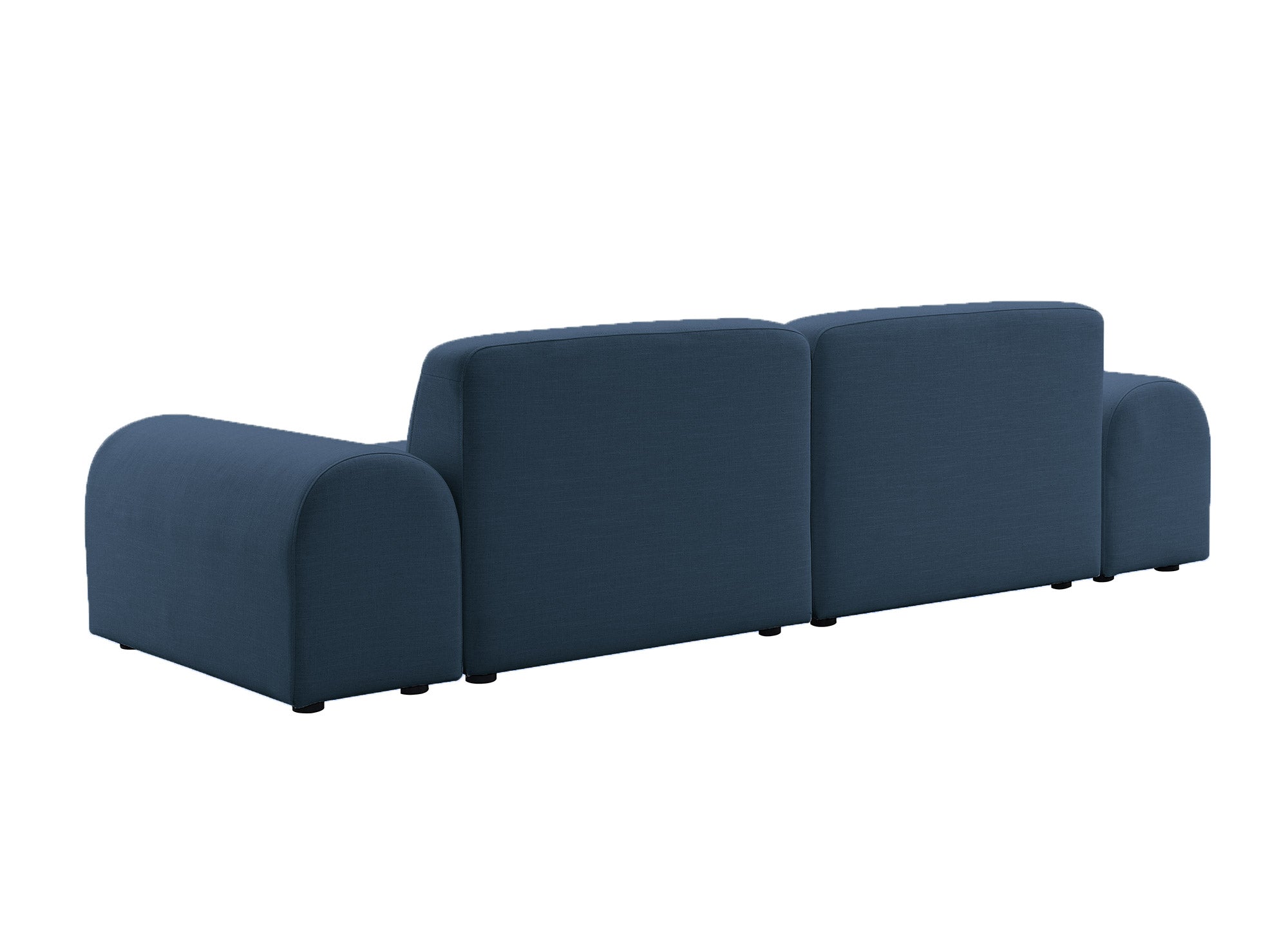 Modernes 3-Sitzer-Sofa EMMA aus blauem Stoff