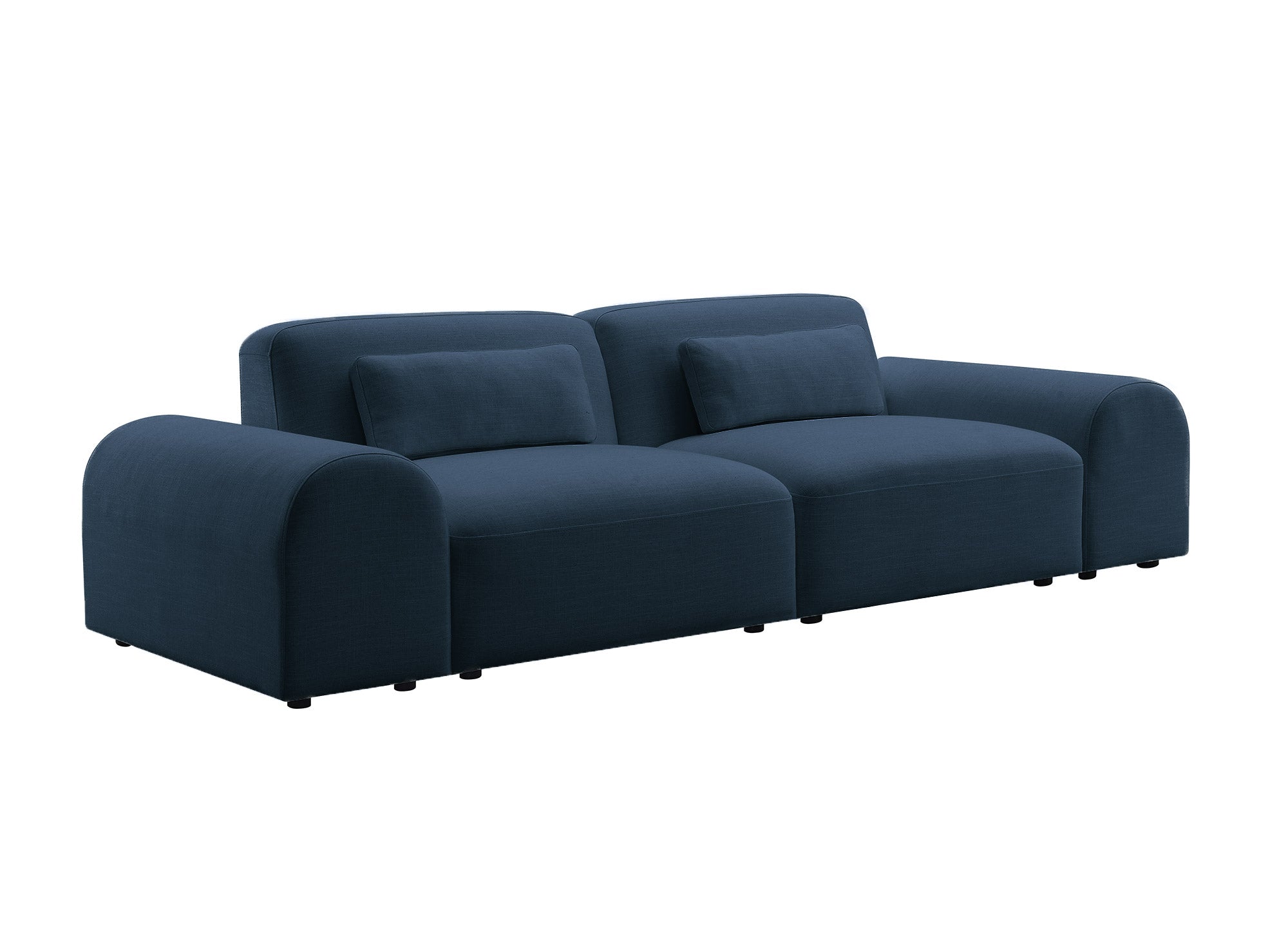 Modernes 3-Sitzer-Sofa EMMA aus blauem Stoff