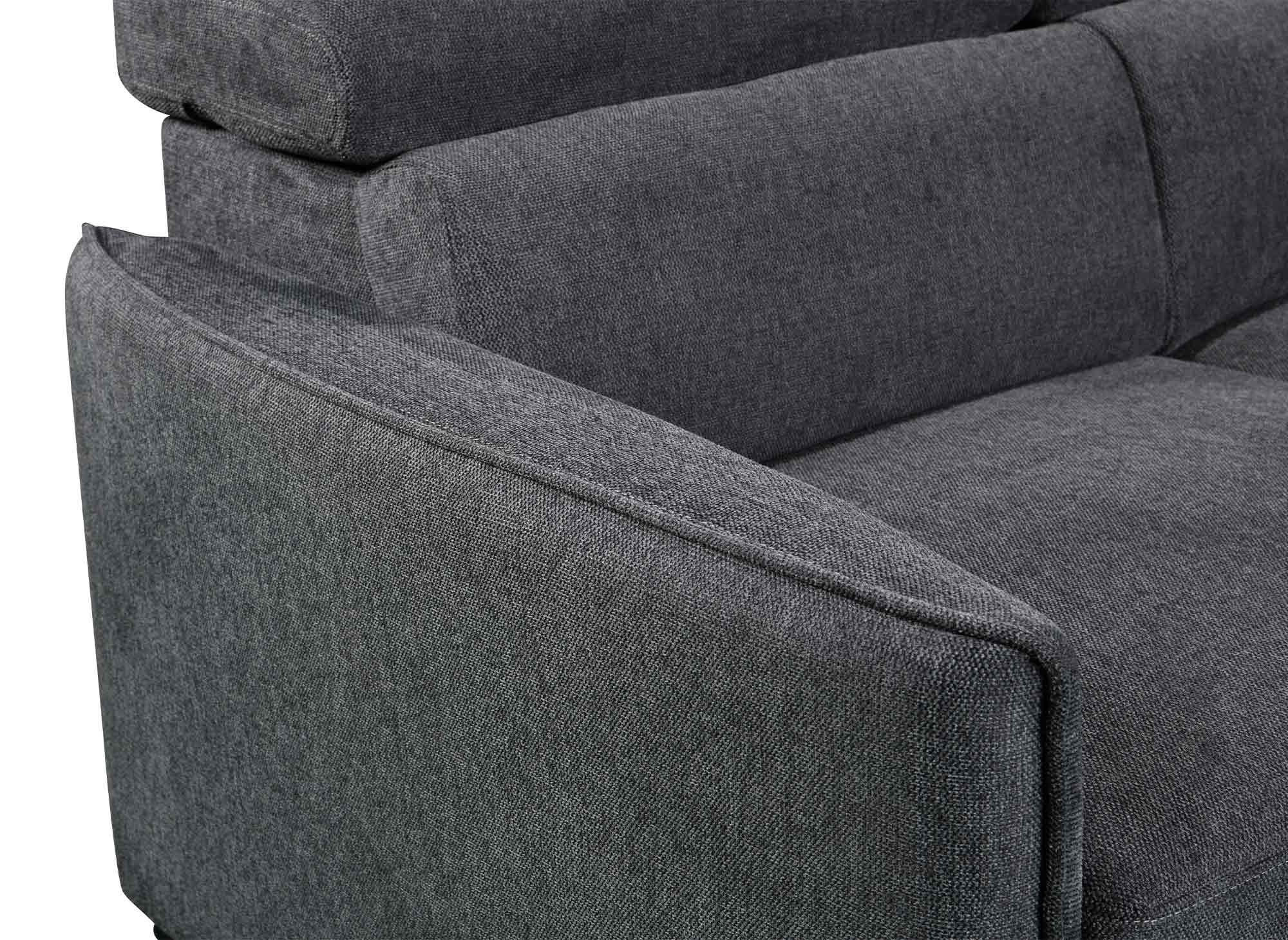 NAIROBI Ecksofa aus grauem Stoff – rechtwinklig