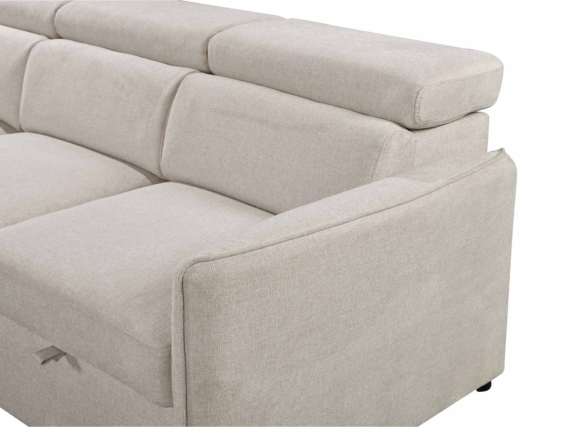 NAIROBI Ecksofa aus beigefarbenem Stoff – Linke Ecke