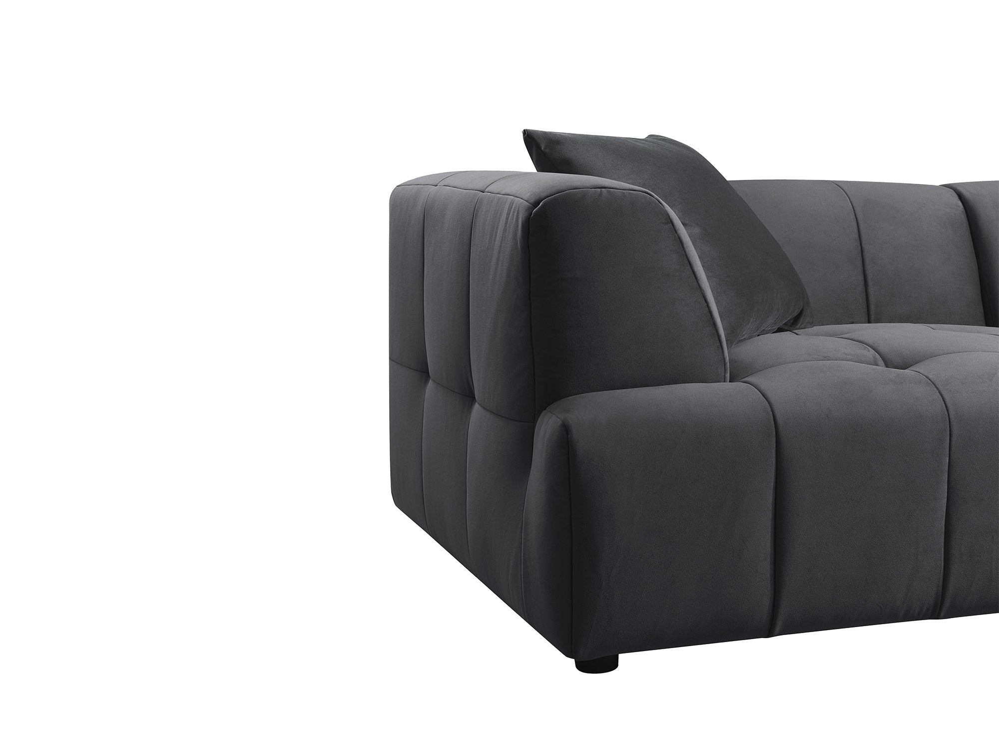 KELIA 4-Sitzer-Sofa aus grauem Samt