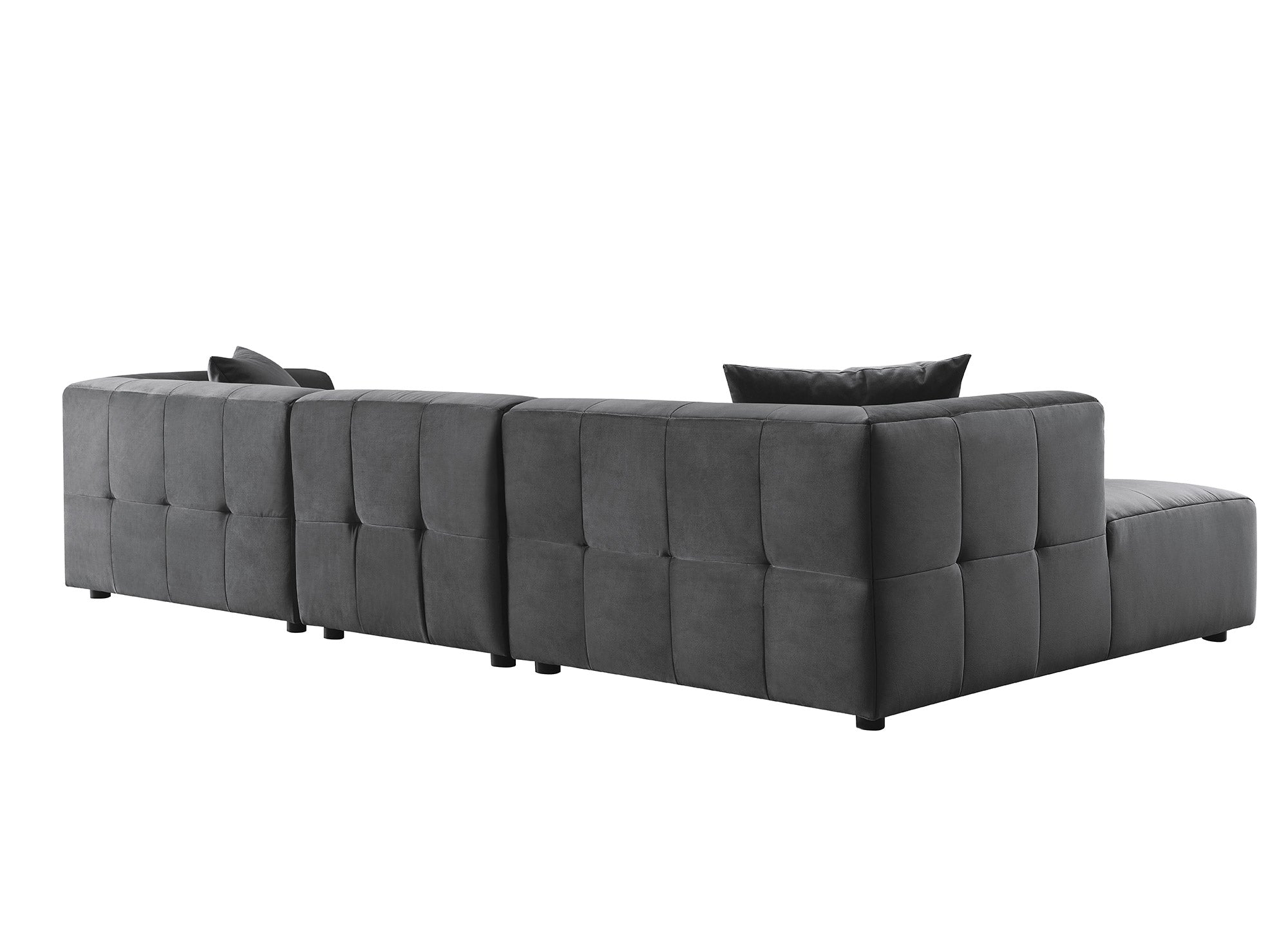 KELIA 4-Sitzer-Sofa aus grauem Samt