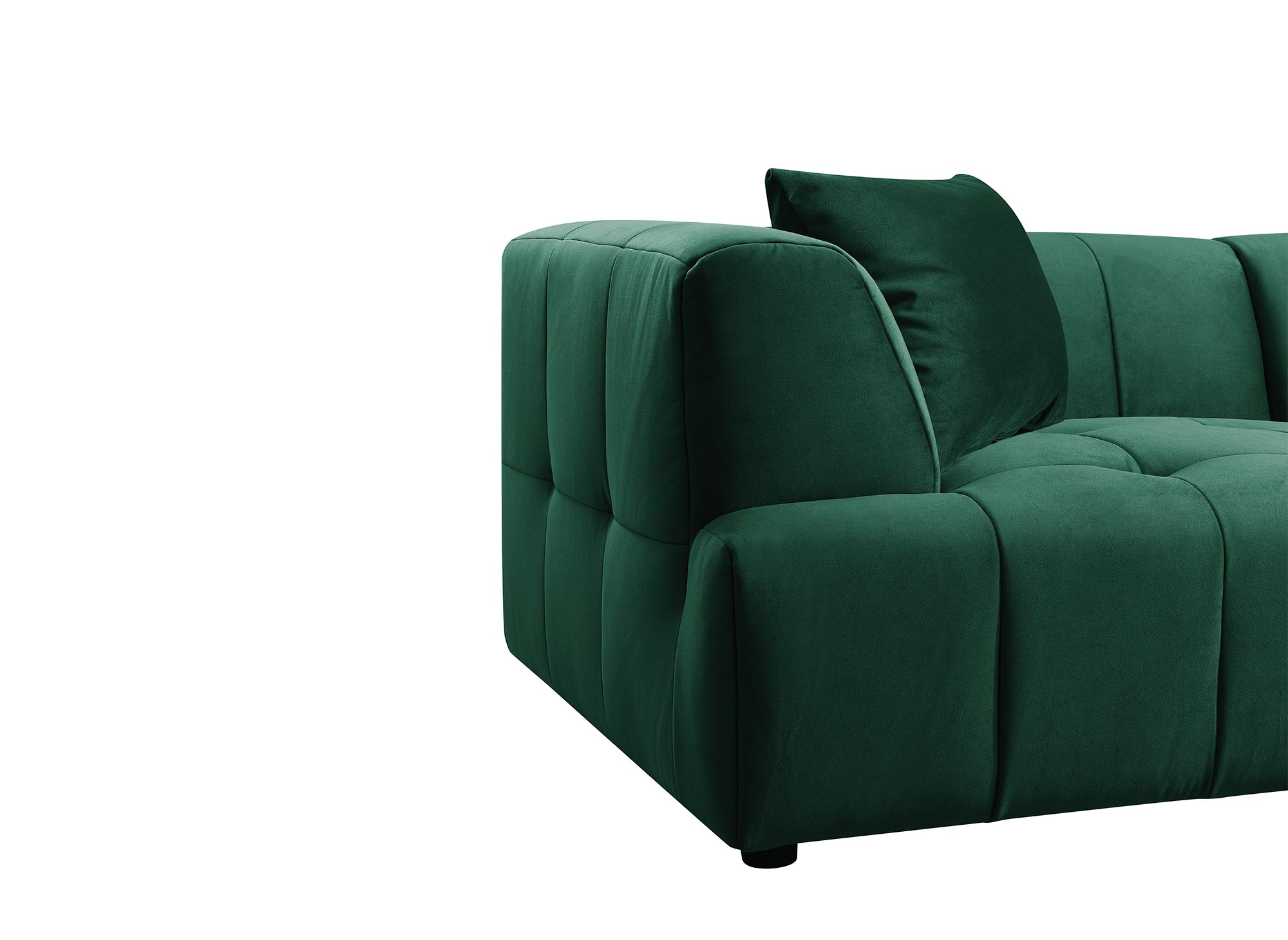 KELIA 3-Sitzer-Sofa, gerade, aus grünem Samt