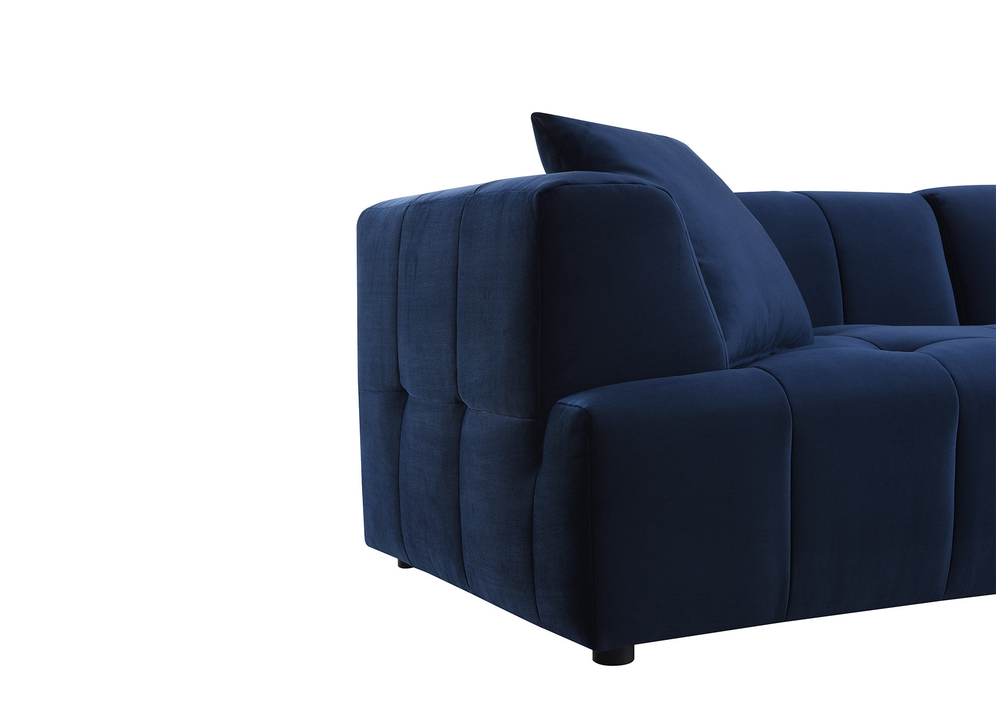 KELIA 3-Sitzer-Sofa, gerade, aus blauem Samt