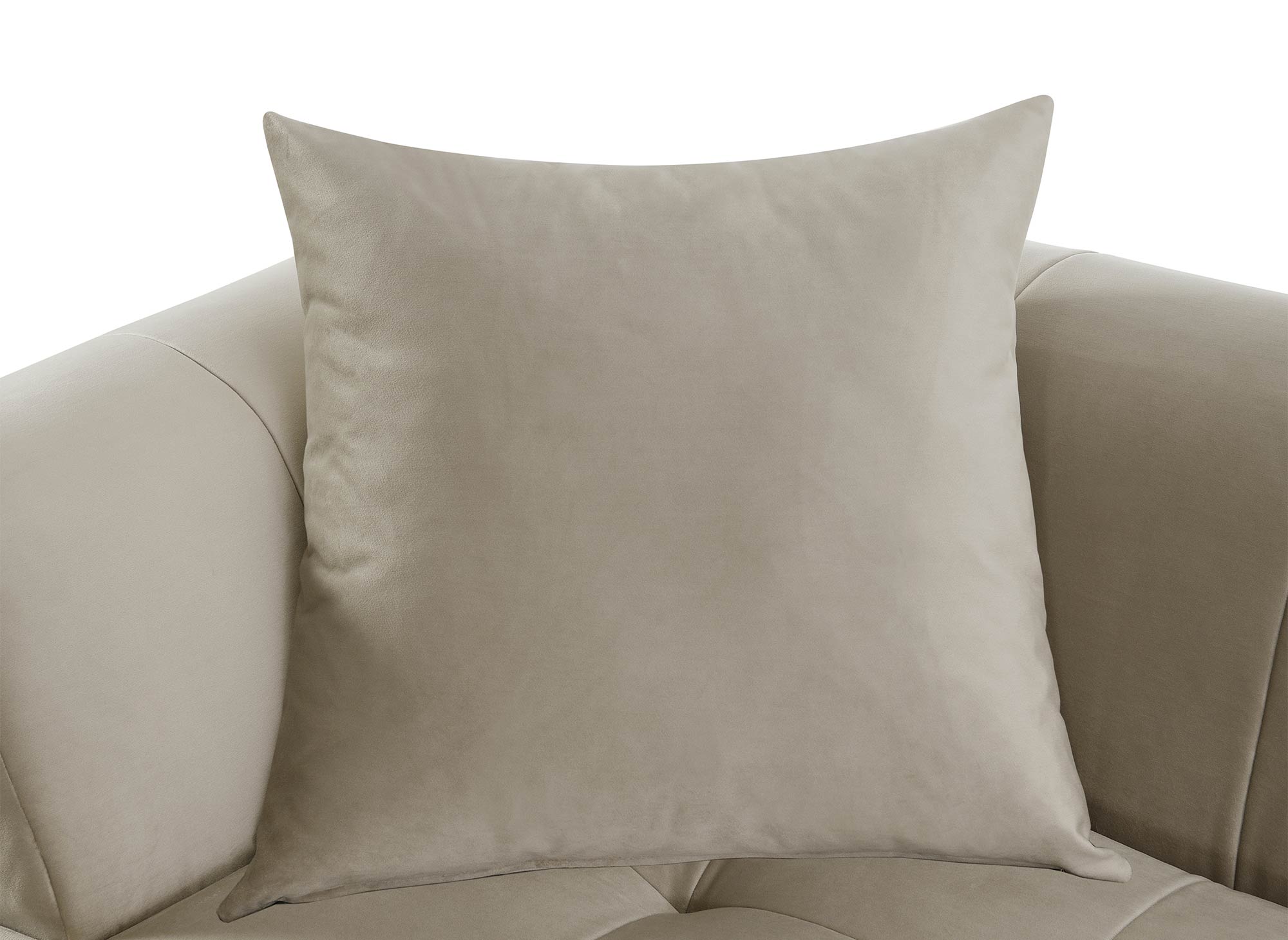 Gerades 3-Sitzer-Sofa KELIA aus beigem Samt