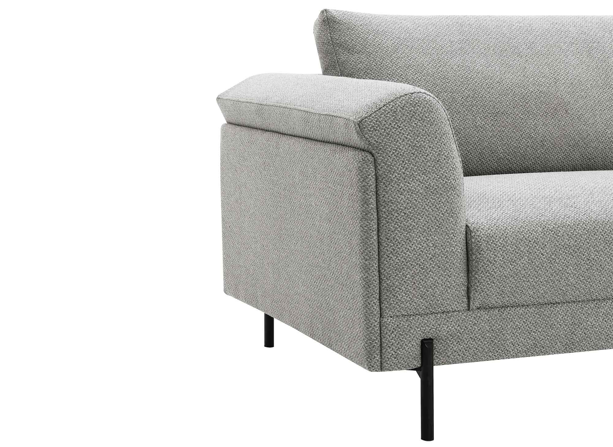 Modernes gerades 3-Sitzer-Sofa aus hellgrauem Stoff LEIA