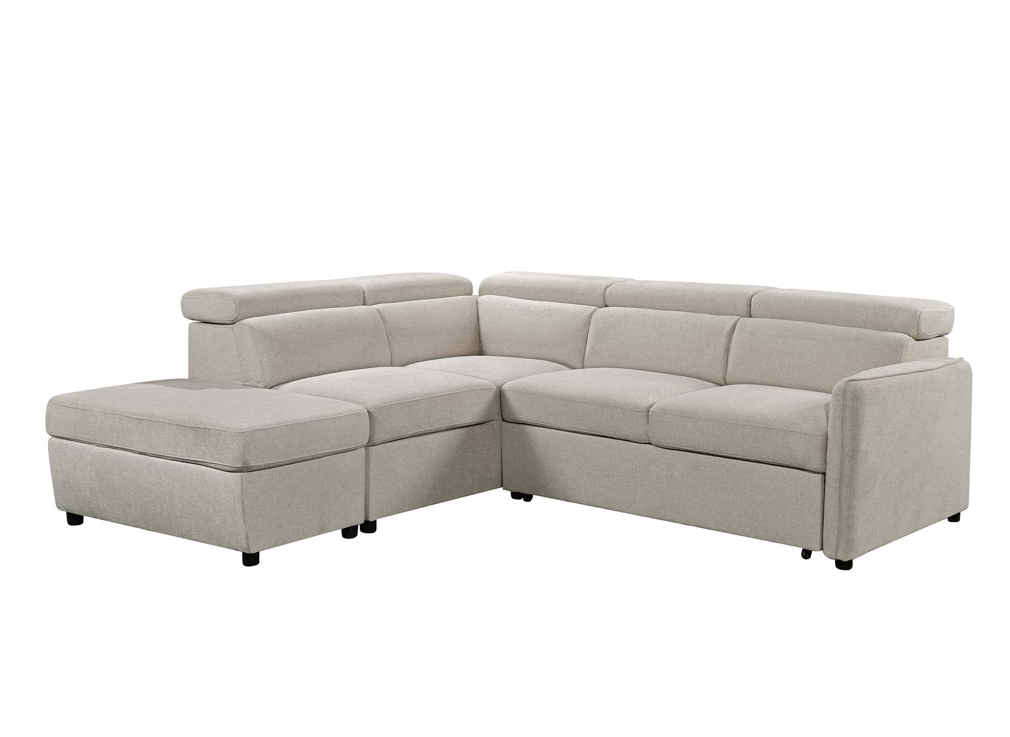 NAIROBI Ecksofa aus beigefarbenem Stoff – Linke Ecke