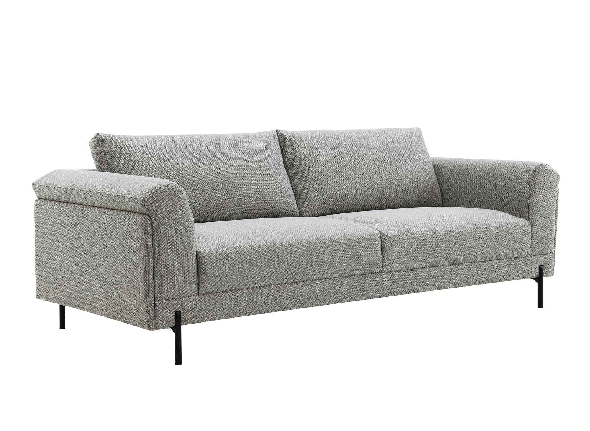 Modernes gerades 3-Sitzer-Sofa aus hellgrauem Stoff LEIA