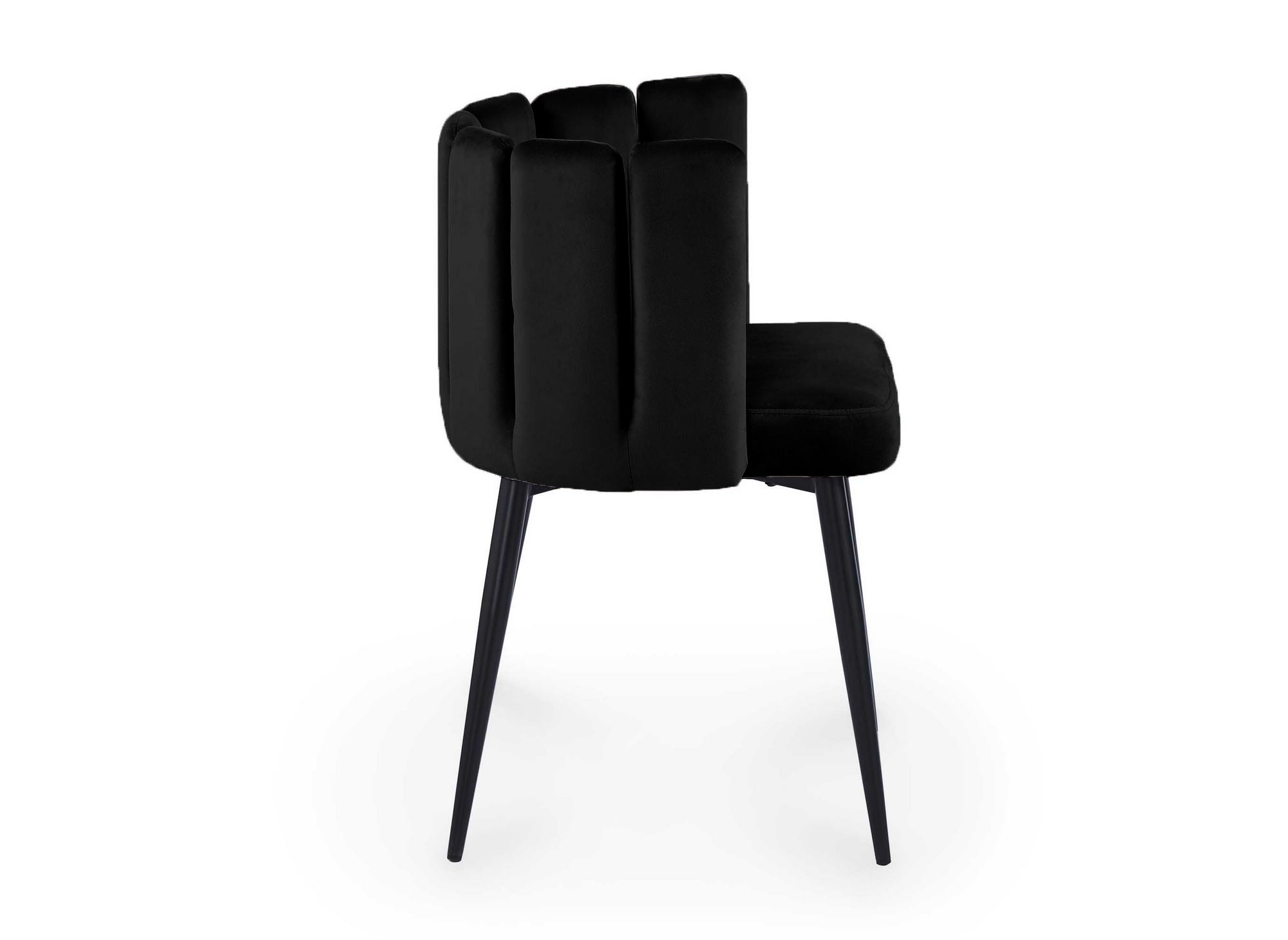 2er-Set DEBBY Designer-Stühle aus schwarzem Samt