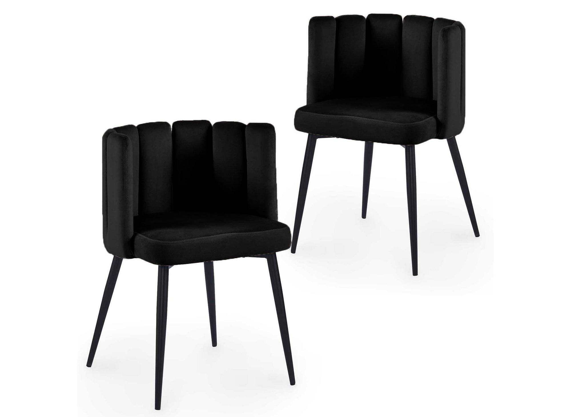 2er-Set DEBBY Designer-Stühle aus schwarzem Samt