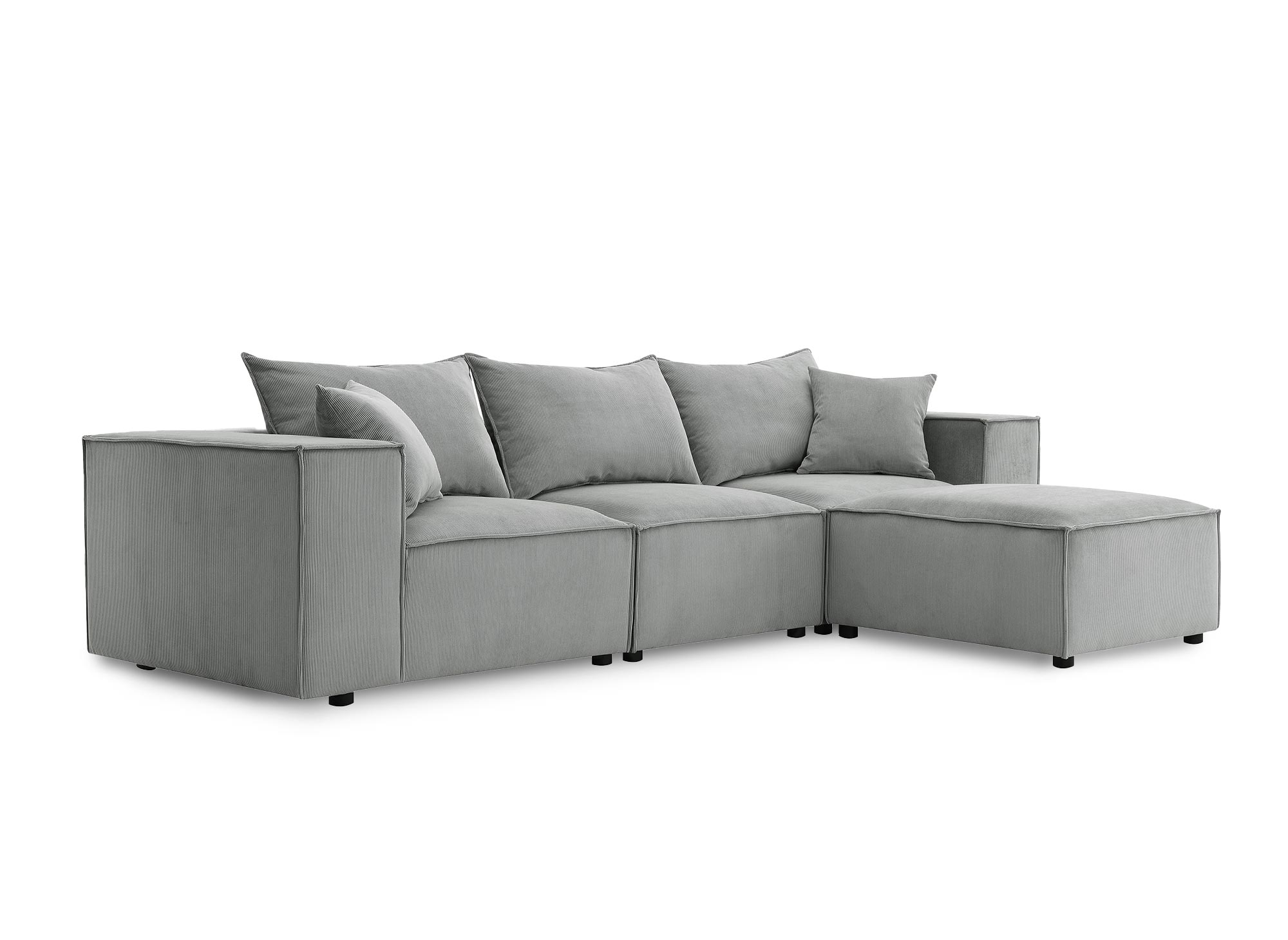 Modulares Ecksofa HARLEM aus grauem Cord