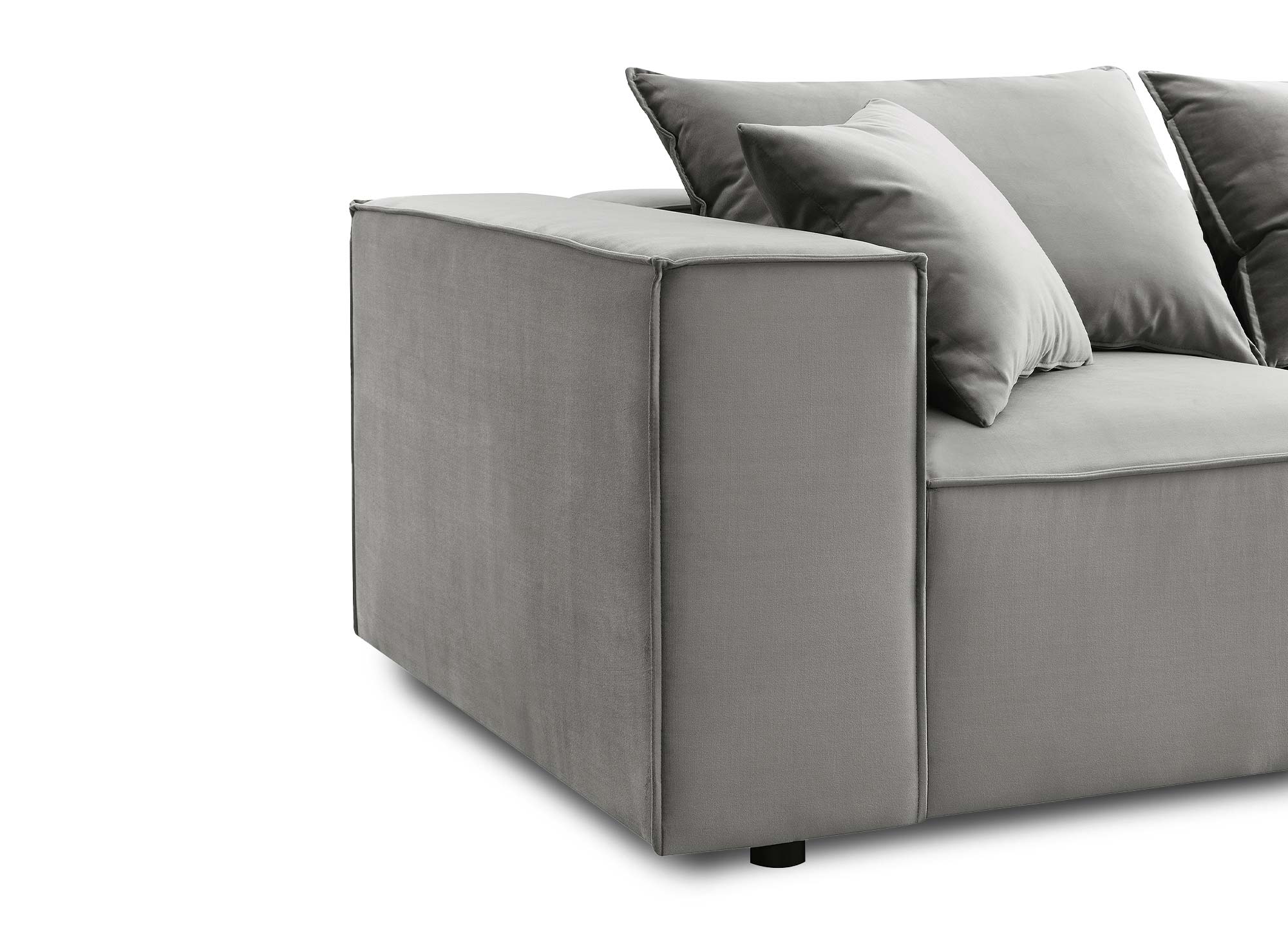 Modulares Ecksofa HARLEM aus grauem Samt