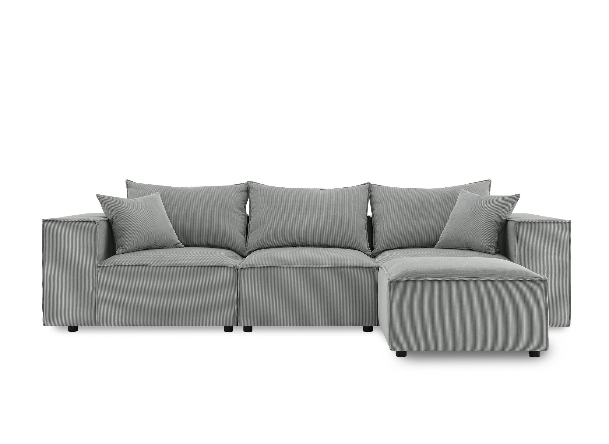 Modulares Ecksofa HARLEM aus grauem Cord