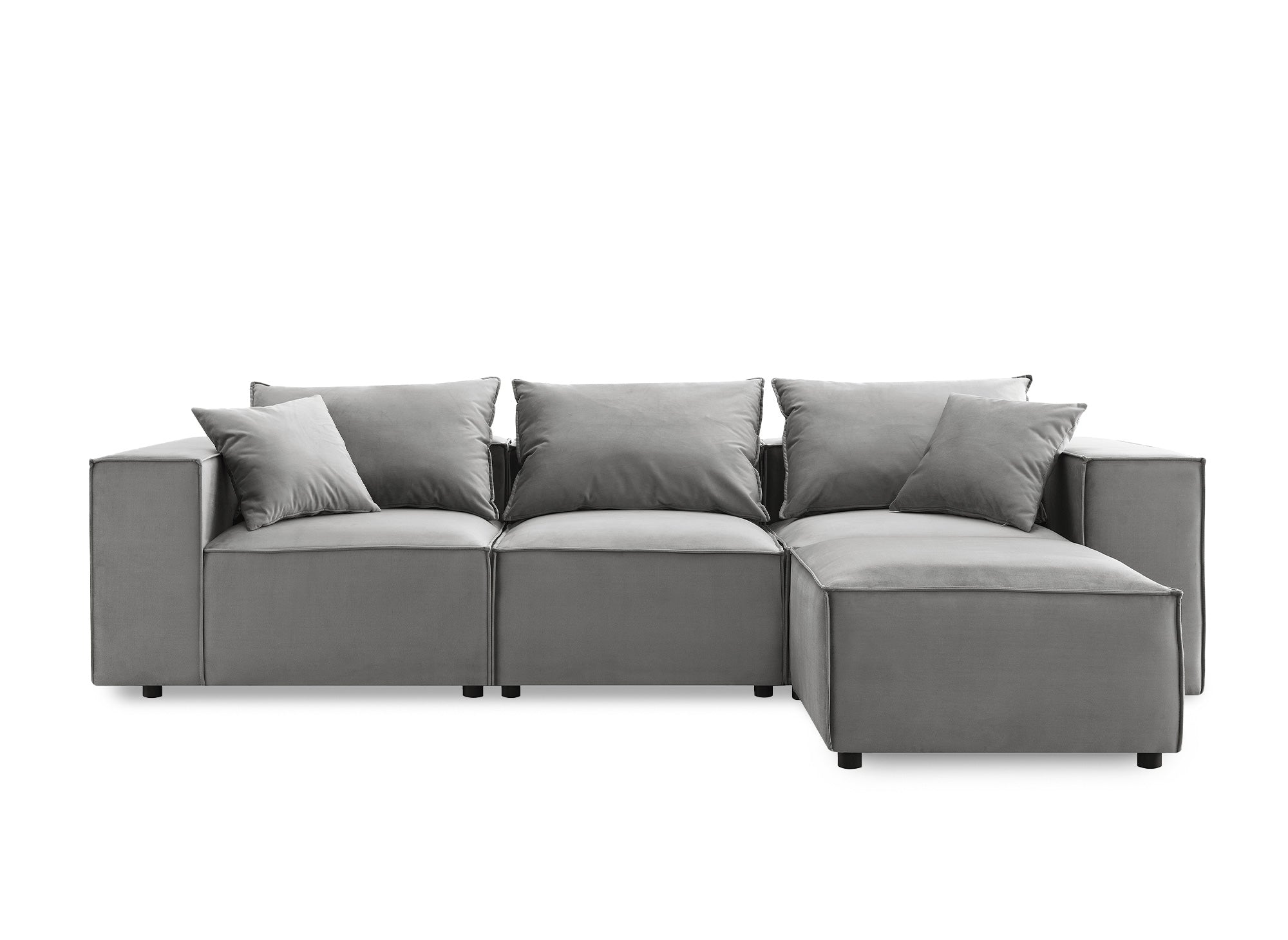 Modulares Ecksofa HARLEM aus grauem Samt