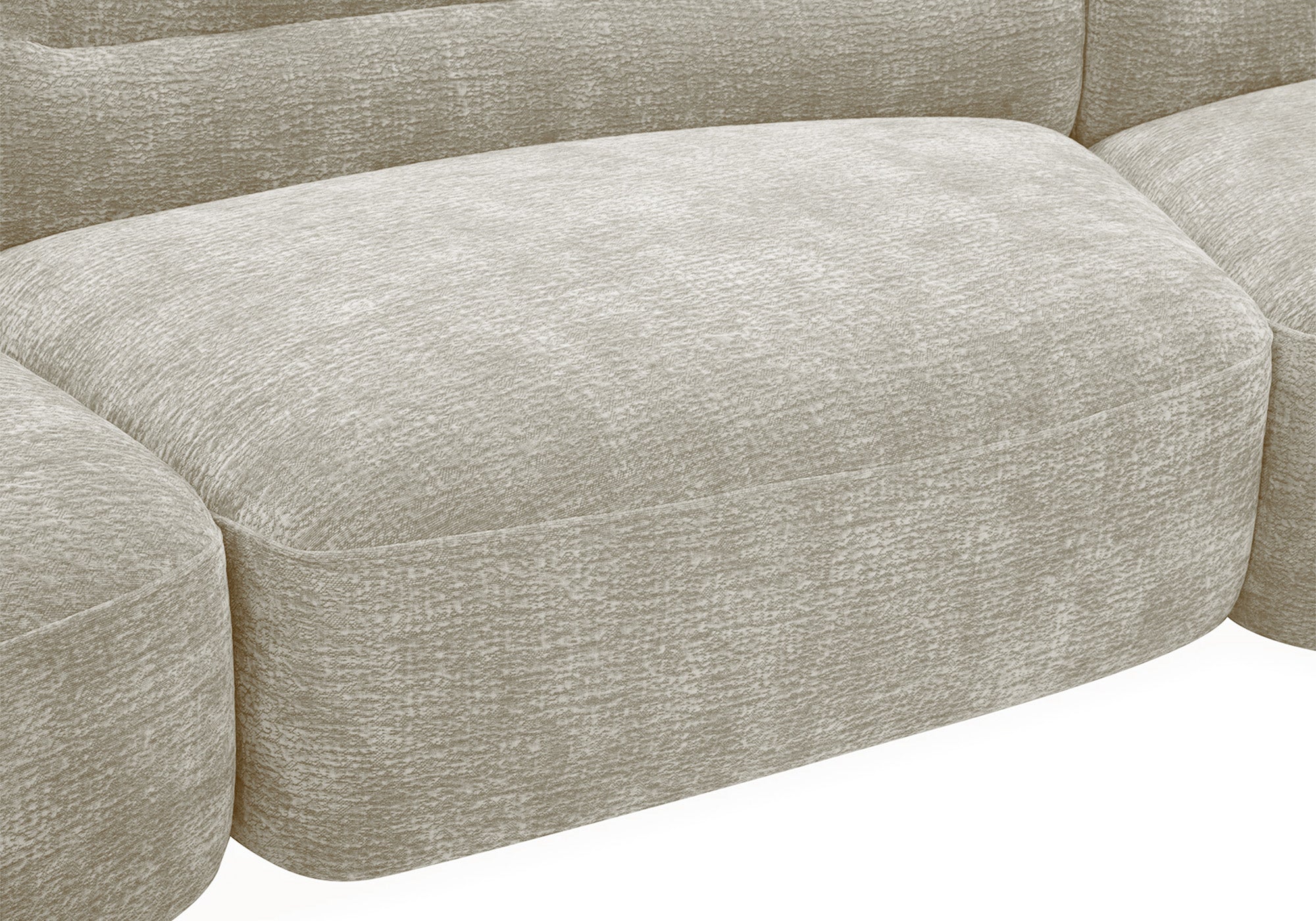 IMENIA 5-Sitzer-Sofa aus gewebtem Samt in Beige