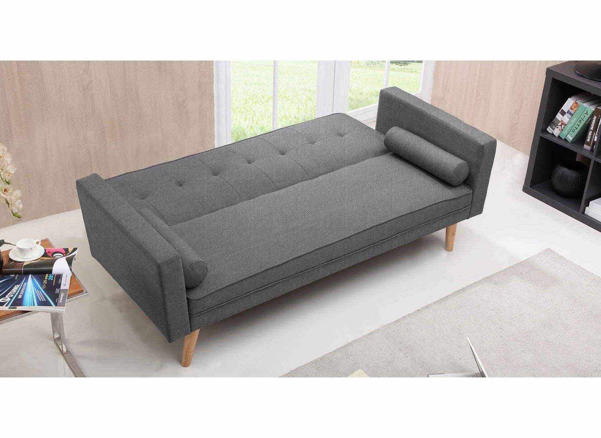 TANIA Schlafsofa aus grauem Stoff