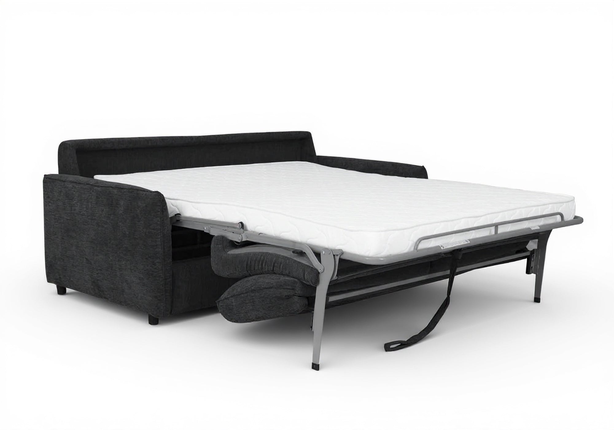 CHIARA 3-Sitzer-Schlafsofa aus dunkelgrauem strukturiertem Samt