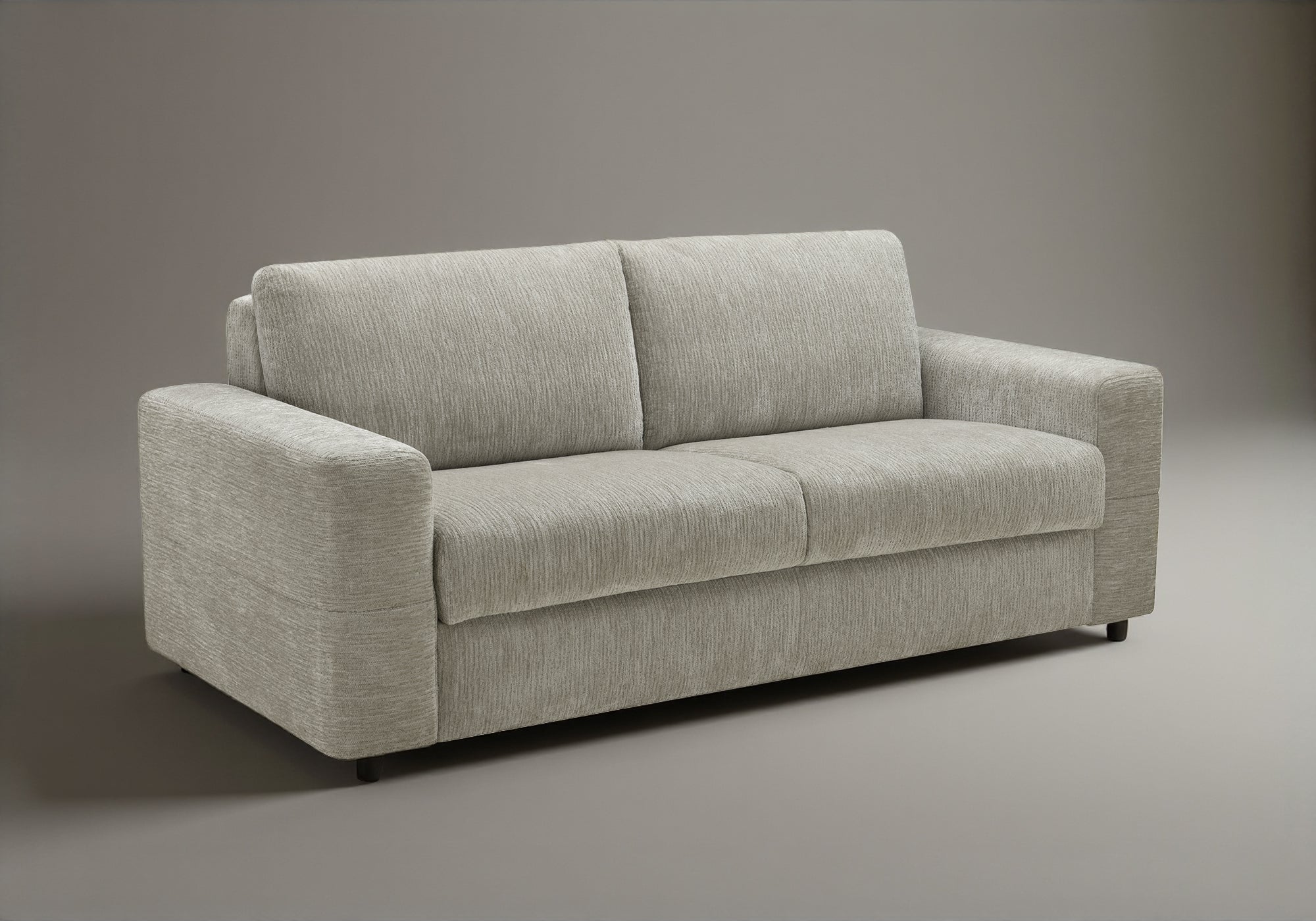 AMAURY 3-Sitzer-Schlafsofa aus beige meliertem Samt