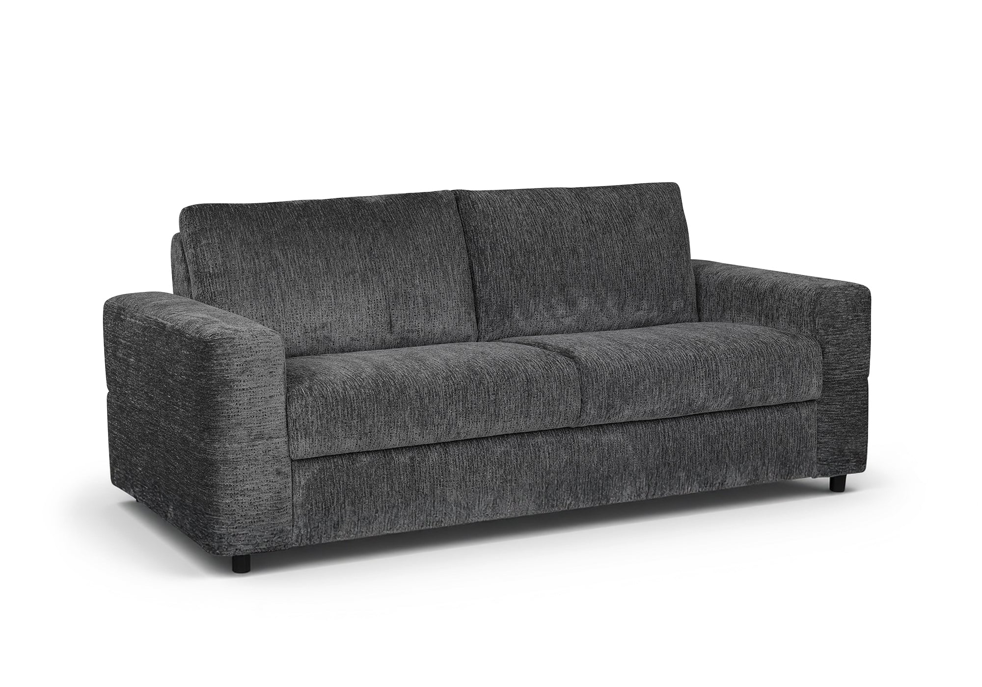 AMAURY 3-Sitzer-Schlafsofa aus dunkelgrau meliertem Samt