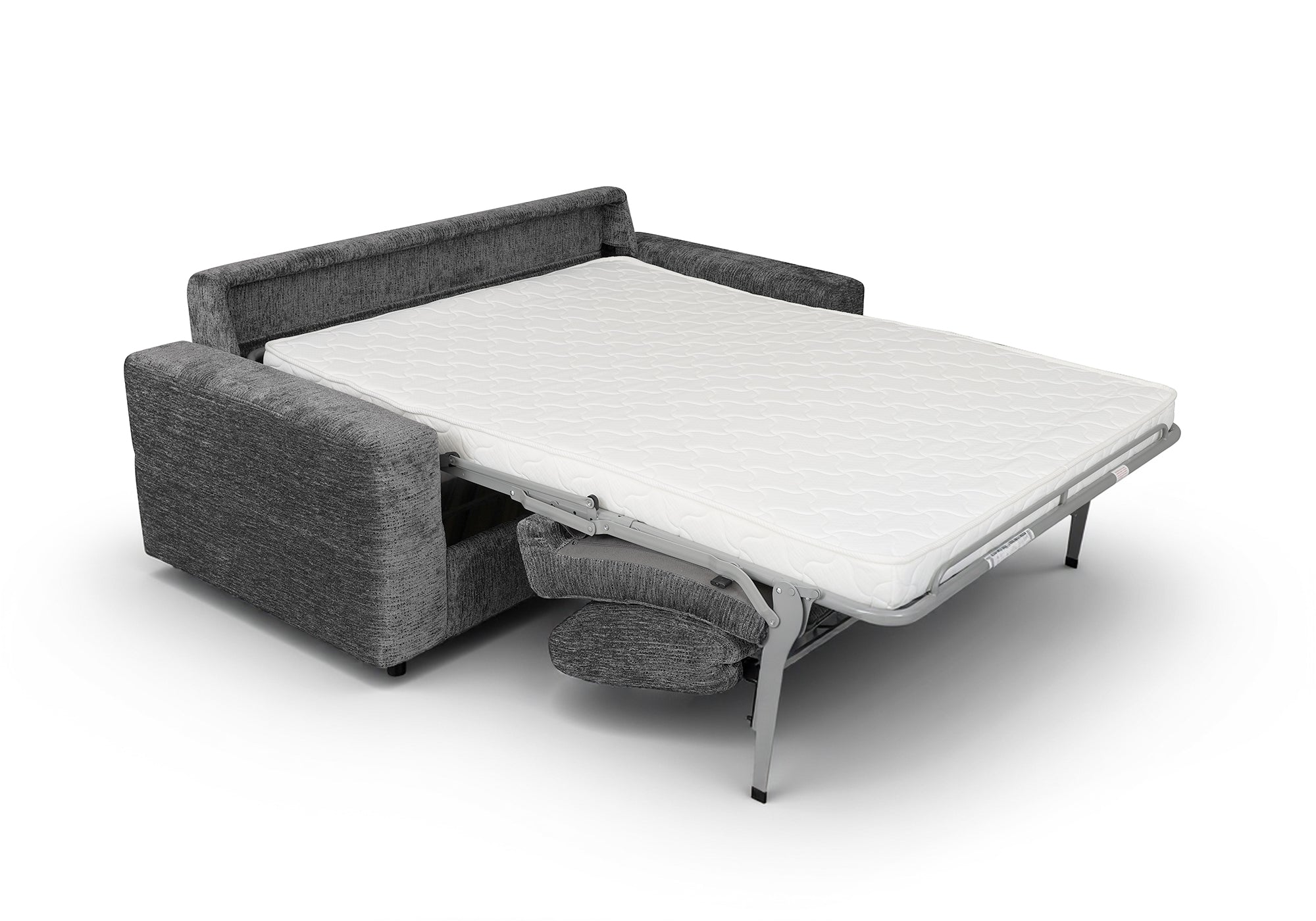 AMAURY 3-Sitzer-Schlafsofa aus dunkelgrau meliertem Samt