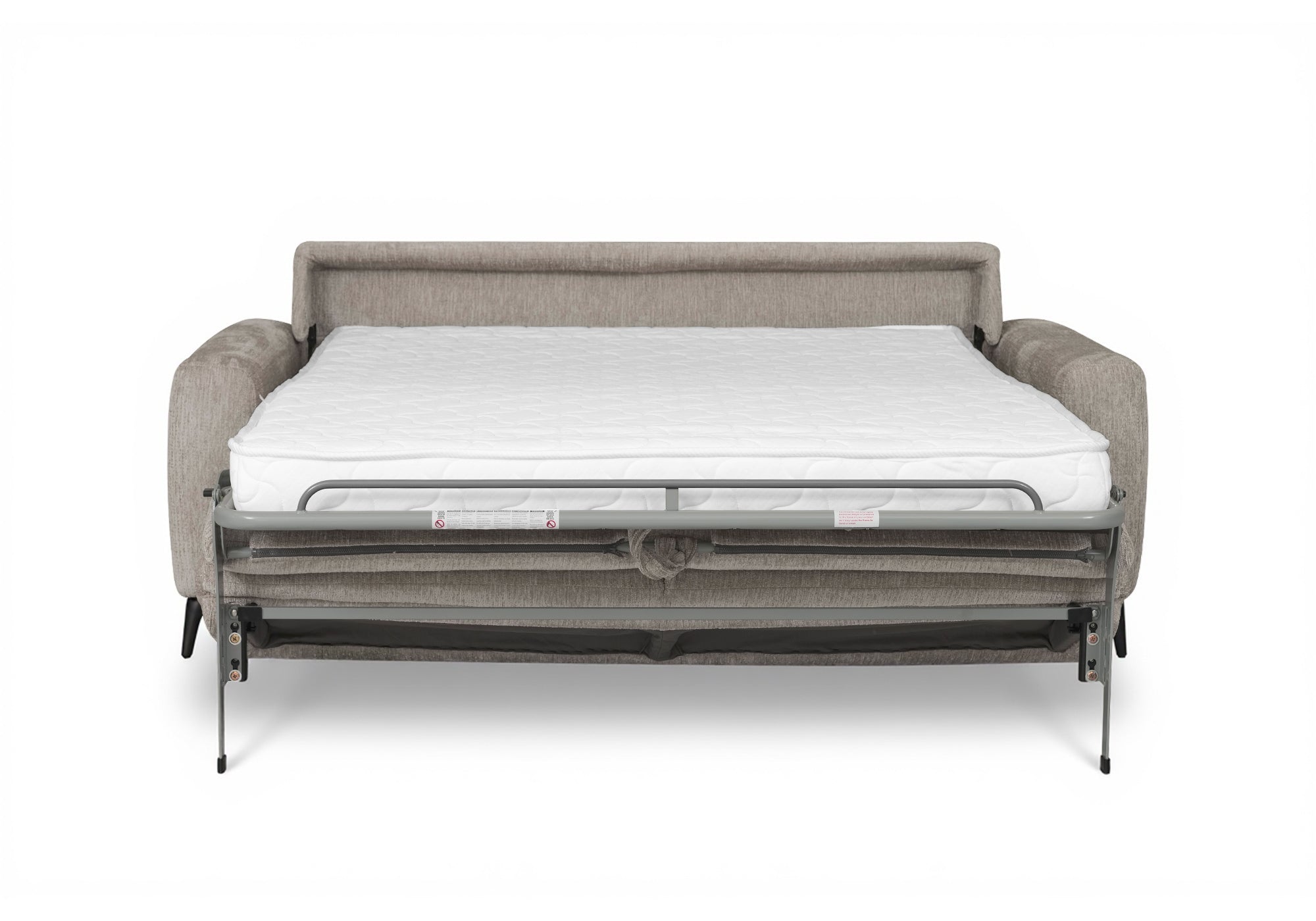 NONA 3-Sitzer-Schlafsofa aus beige meliertem Samt