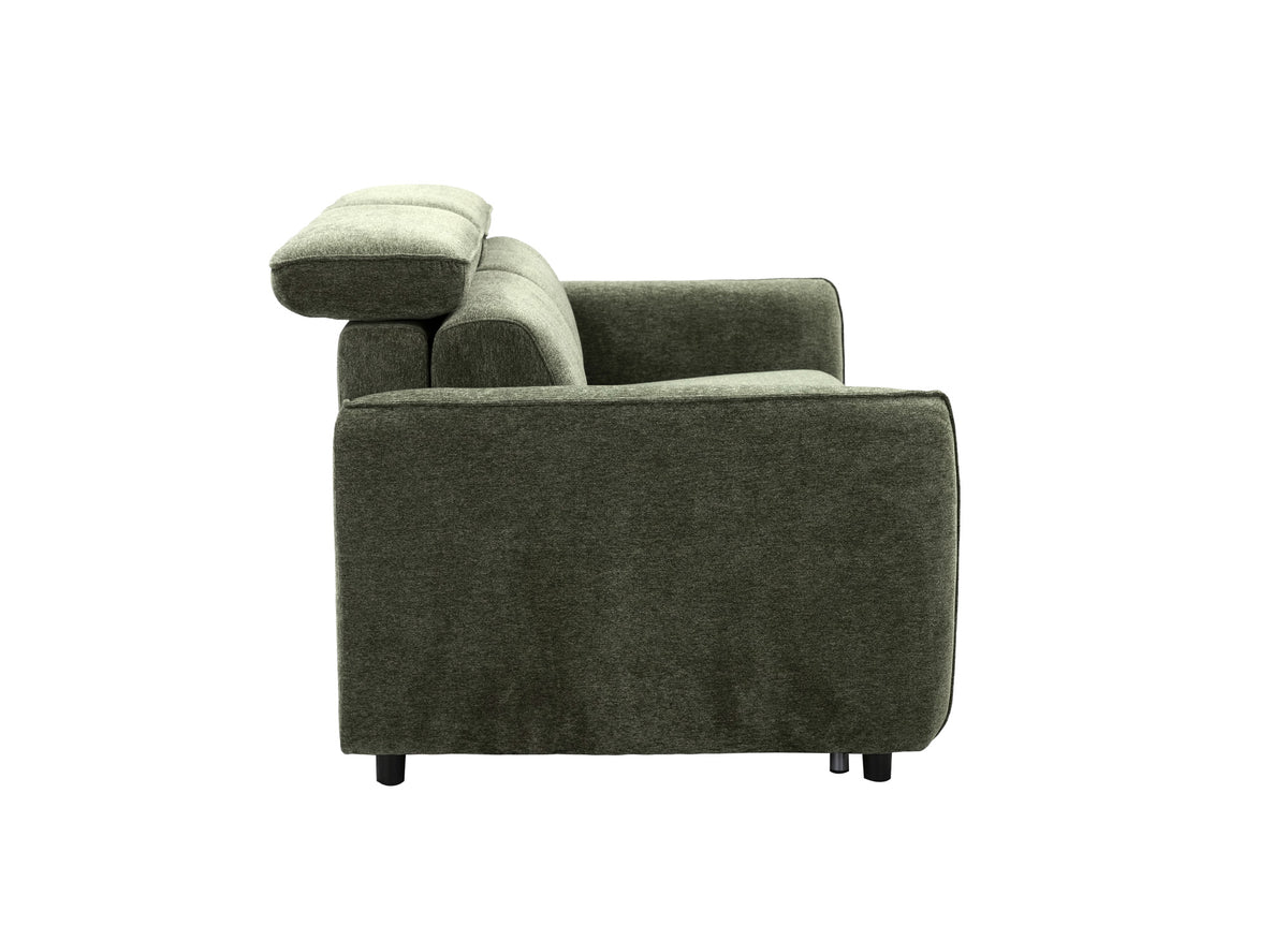 Express 3-Sitzer-Umwandelsofa aus grünem Strukturstoff JACINTHE