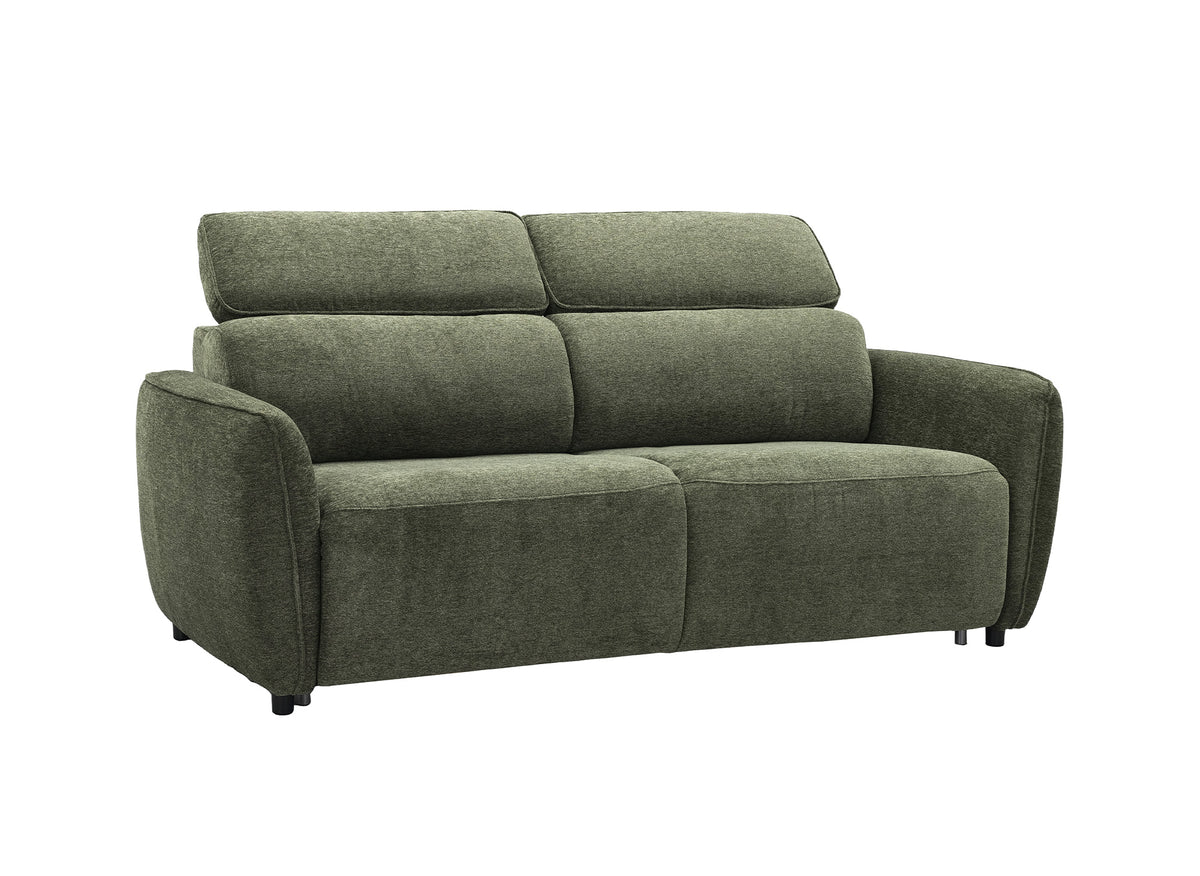 Express 3-Sitzer-Umwandelsofa aus grünem Strukturstoff JACINTHE
