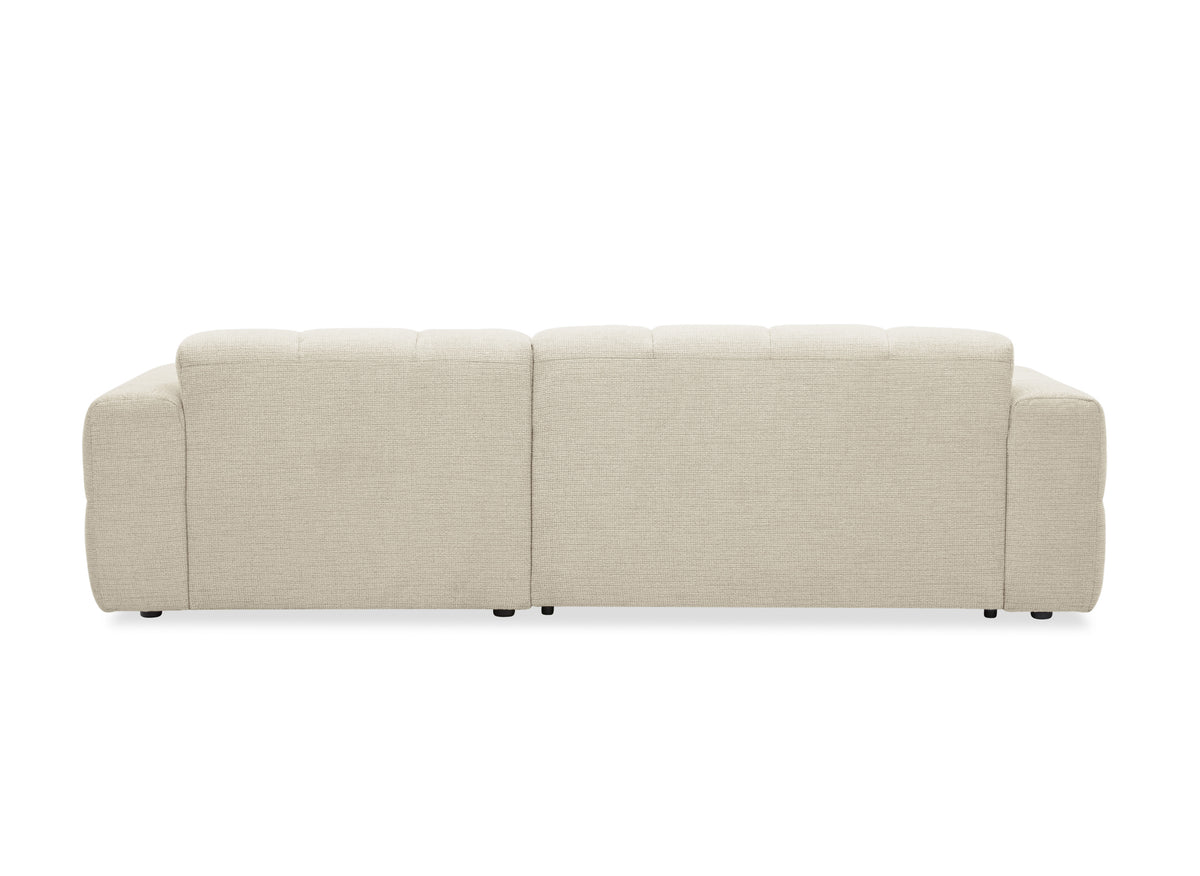 Elektrisches Ecksofa FEDORA aus beigem strukturiertem Samt - Ecke rechts