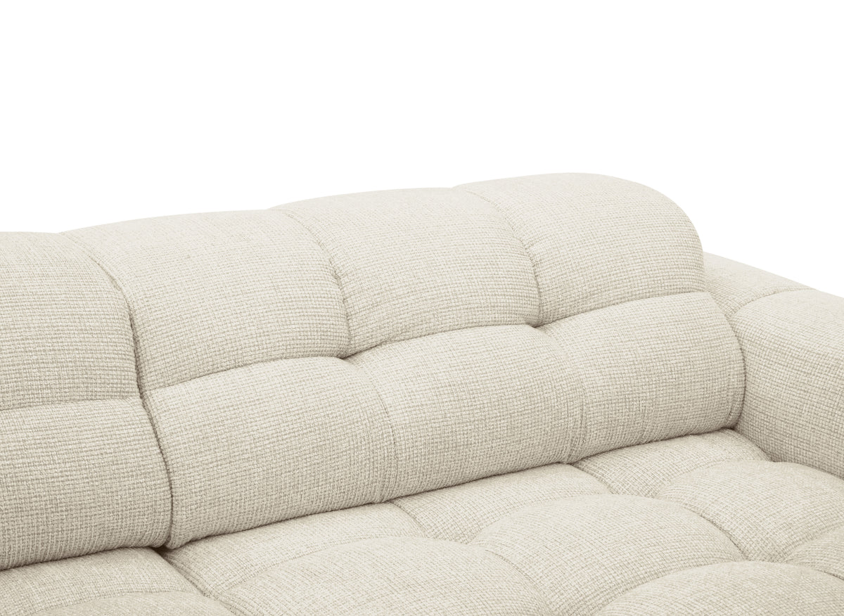 Elektrisches Ecksofa FEDORA aus beigem strukturiertem Samt - Ecke rechts