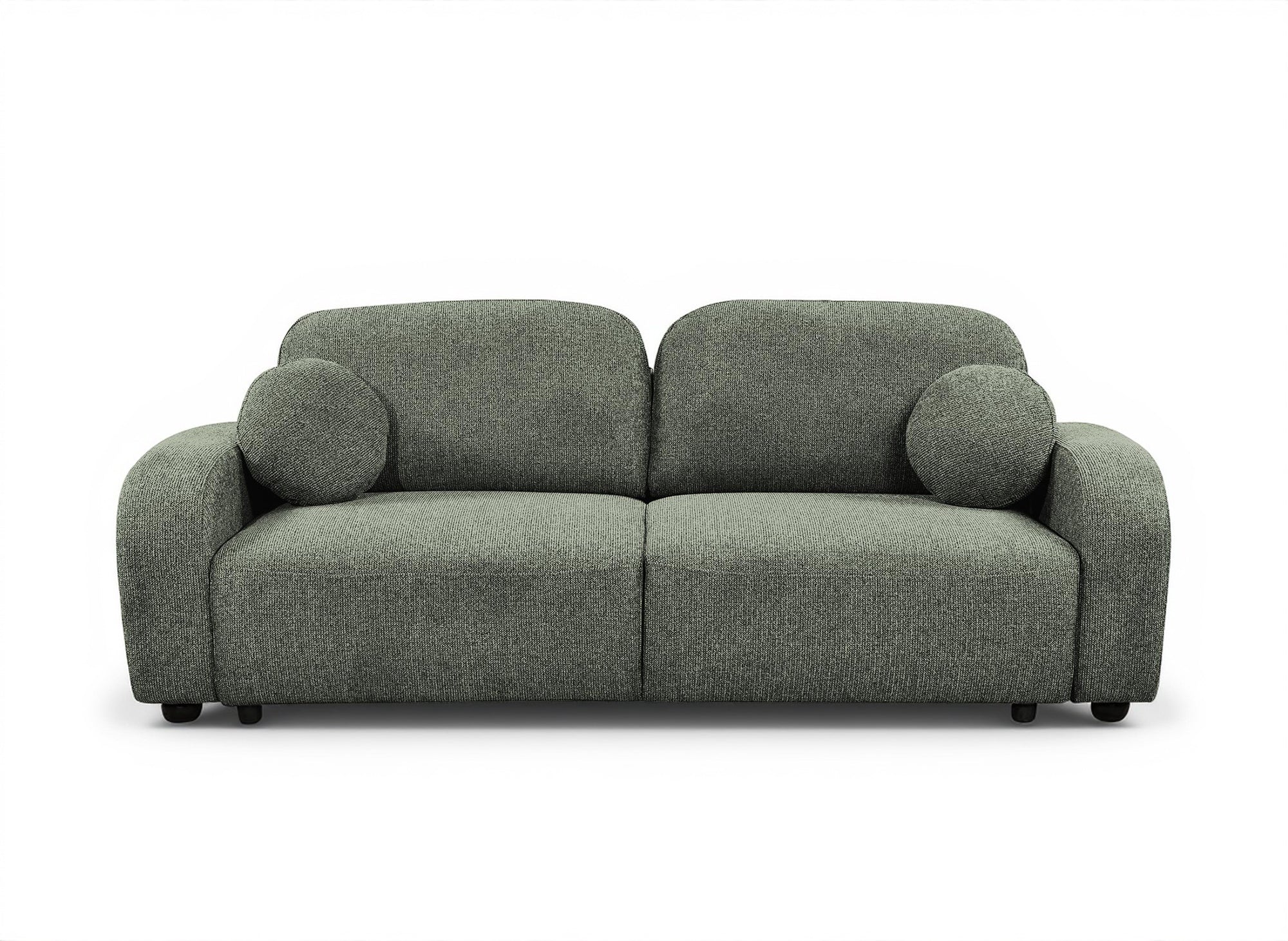 MAYORA 3-Sitzer-Umbausofa aus grünem Bouclé-Stoff