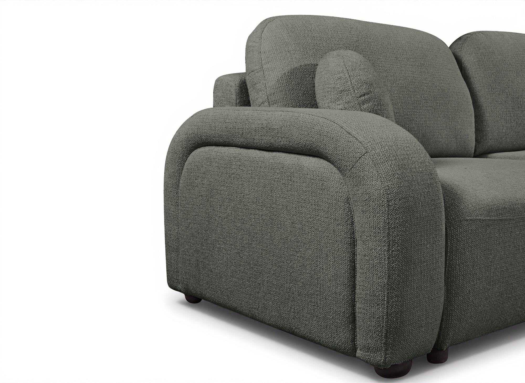 MAYORA 3-Sitzer-Umbausofa aus grünem Bouclé-Stoff