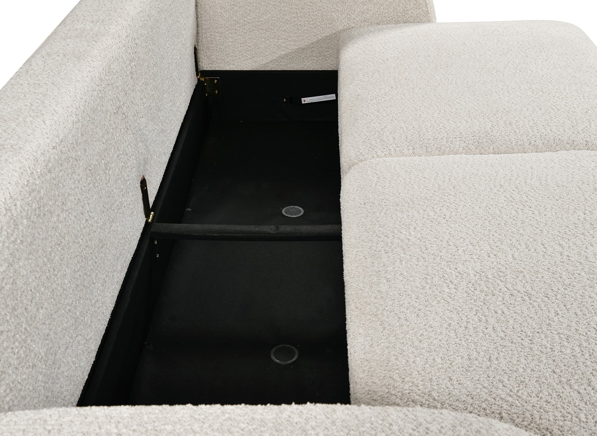 MAYORA 3-Sitzer-Umbausofa aus ecrufarbenem Bouclé-Stoff